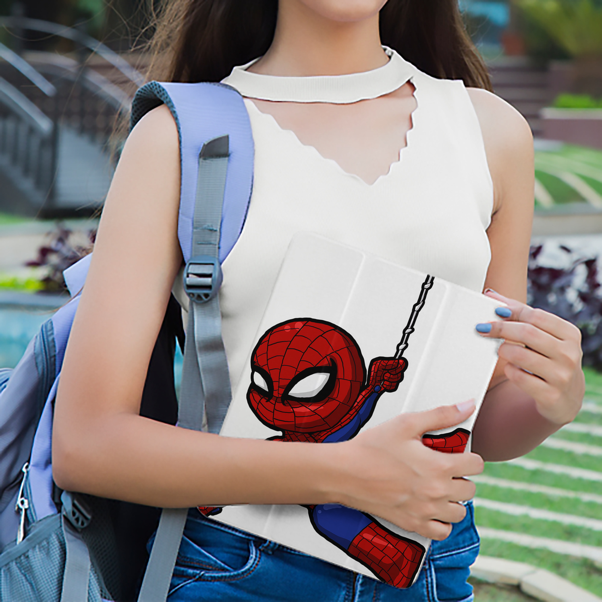 Spider Man スパイダーマン IPad ケース ペン収納付き 三つ折りスタンド PUレザー×シリコン 対応機種9.5/10.5/10.9インチ