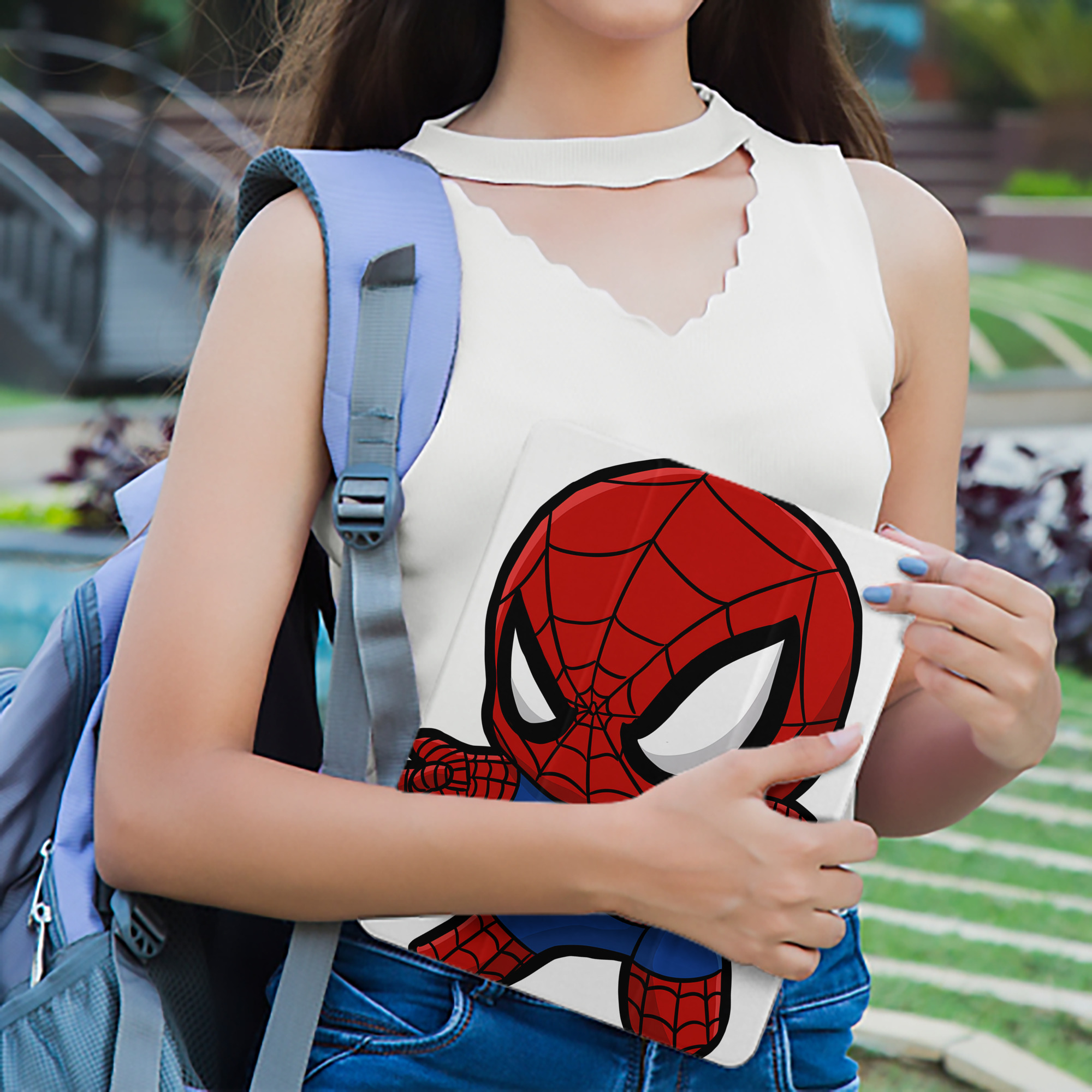 Spider Man スパイダーマン IPad ケース ペン収納付き 三つ折りスタンド PUレザー×シリコン 対応機種9.5/10.5/10.9インチ