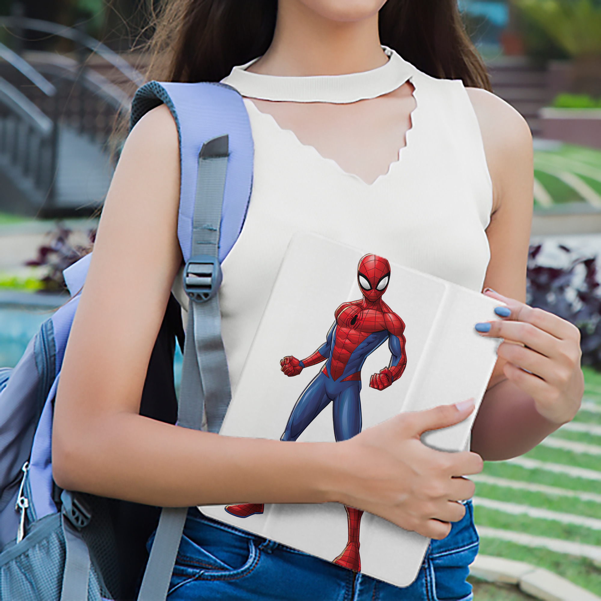 Spider Man スパイダーマン IPad ケース ペン収納付き 三つ折りスタンド PUレザー×シリコン 対応機種9.5/10.5/10.9インチ