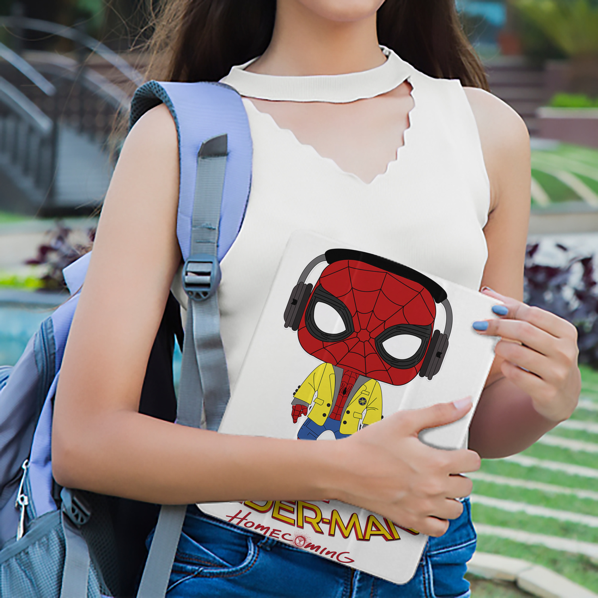 Spider Man スパイダーマン IPad ケース ペン収納付き 三つ折りスタンド PUレザー×シリコン 対応機種9.5/10.5/10.9インチ