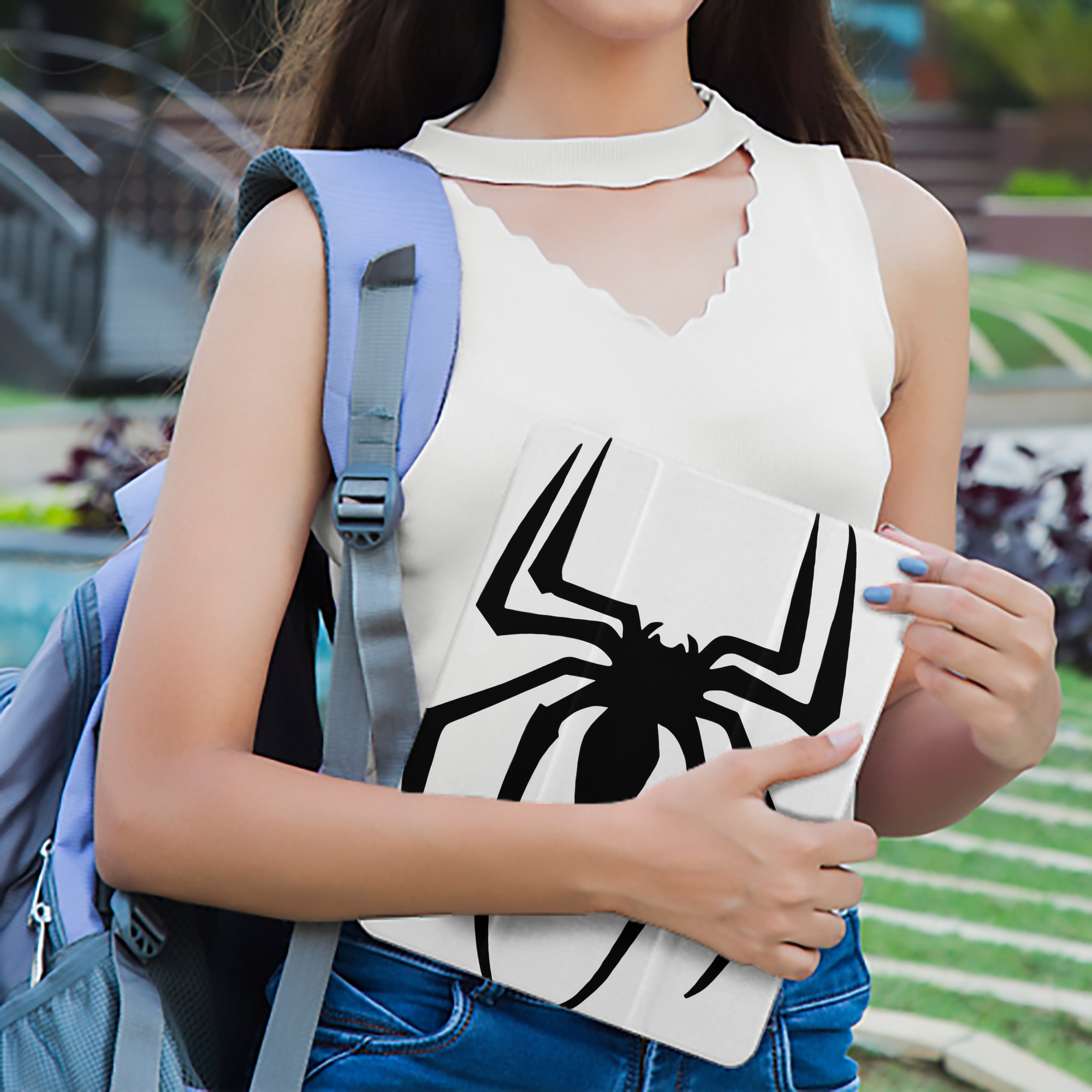Spider Man スパイダーマン IPad ケース ペン収納付き 三つ折りスタンド PUレザー×シリコン 対応機種9.5/10.5/10.9インチ