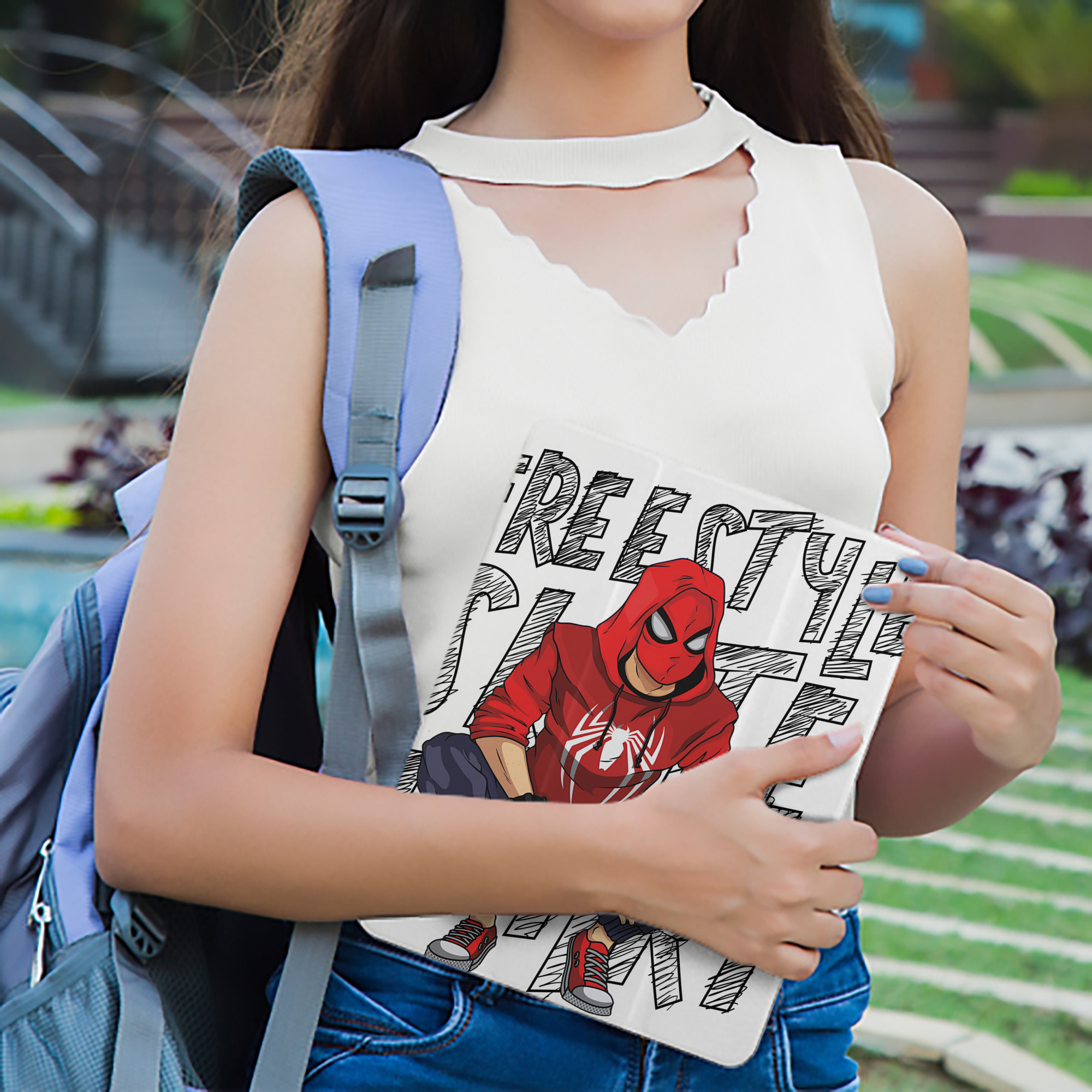 Spider Man スパイダーマン IPad ケース ペン収納付き 三つ折りスタンド PUレザー×シリコン 対応機種9.5/10.5/10.9インチ