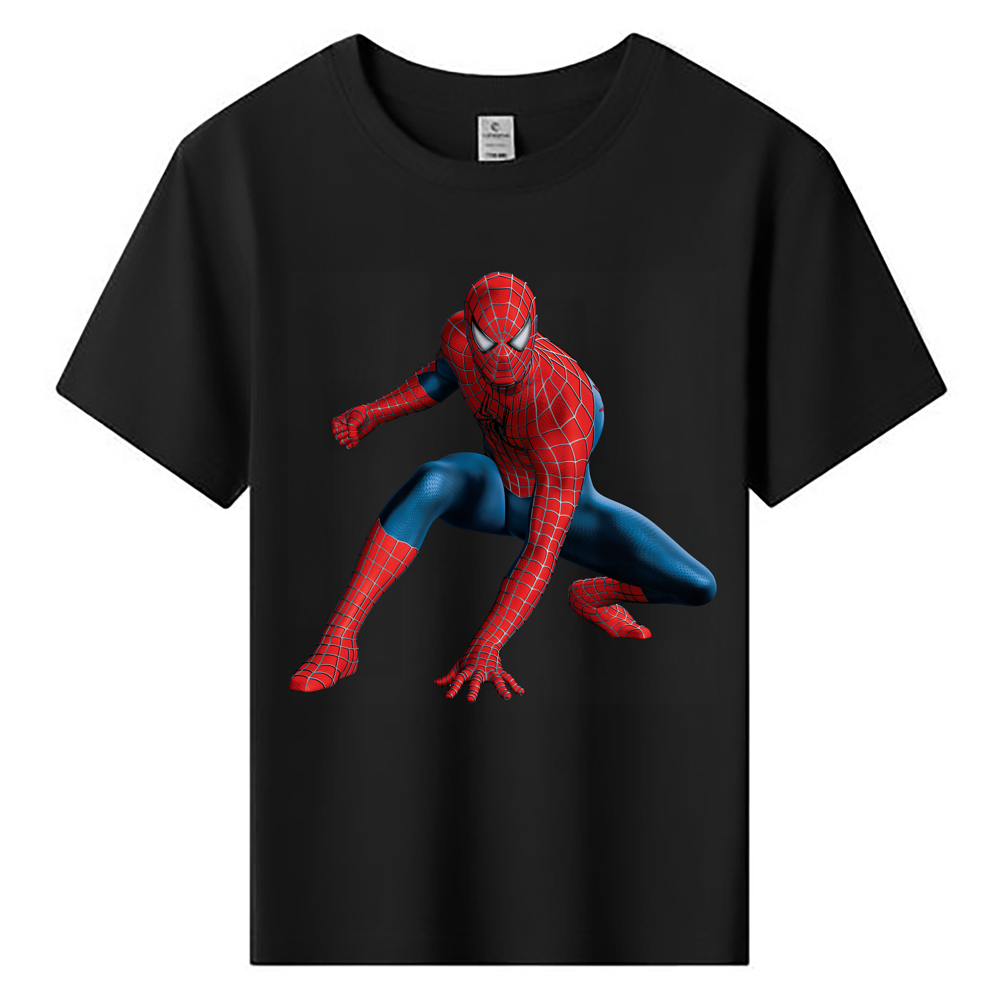 Spider Man スパイダーマン 綿100％キッズTシャツ（フロントプリント）