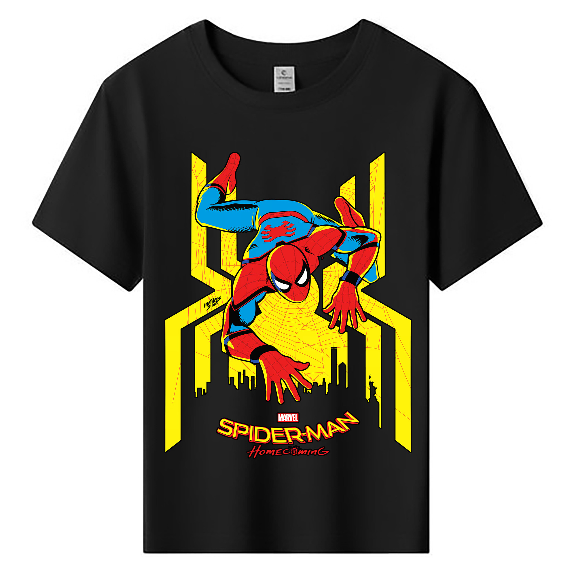 （画像用） Spider Man スパイダーマン 綿100％キッズTシャツ（フロントプリント）
