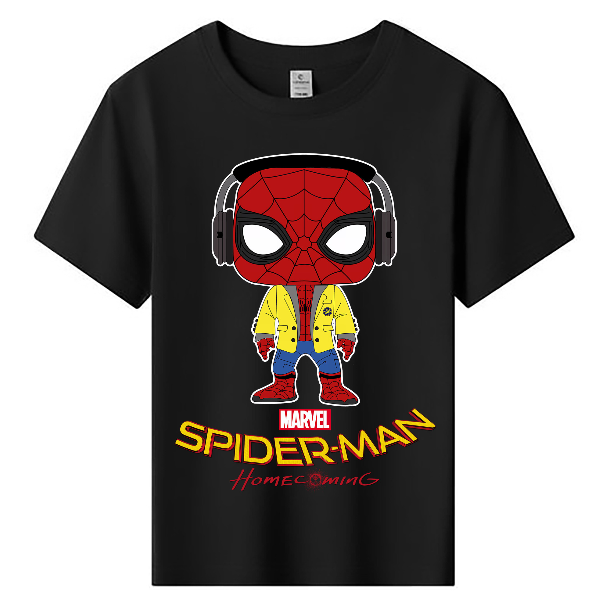 Spider Man スパイダーマン 綿100％キッズTシャツ（フロントプリント）