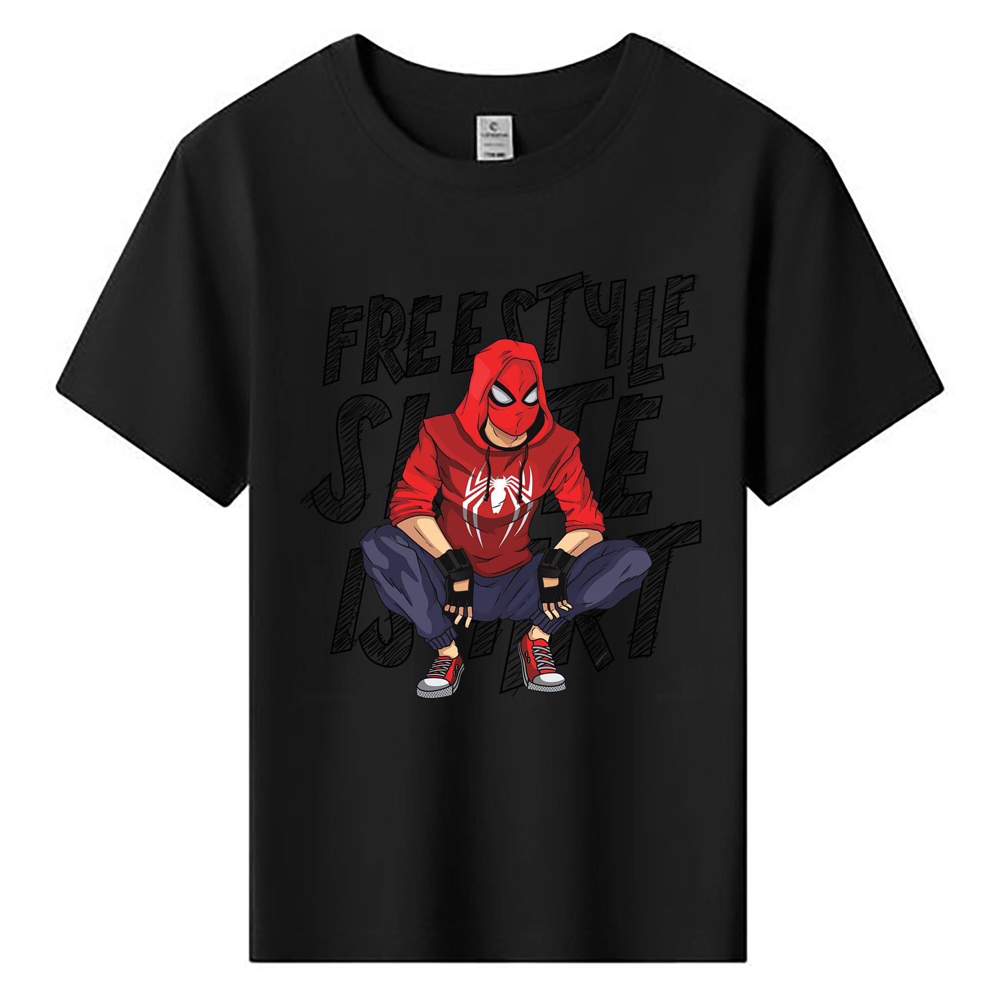 （画像用） Spider Man スパイダーマン 綿100％キッズTシャツ（フロントプリント）