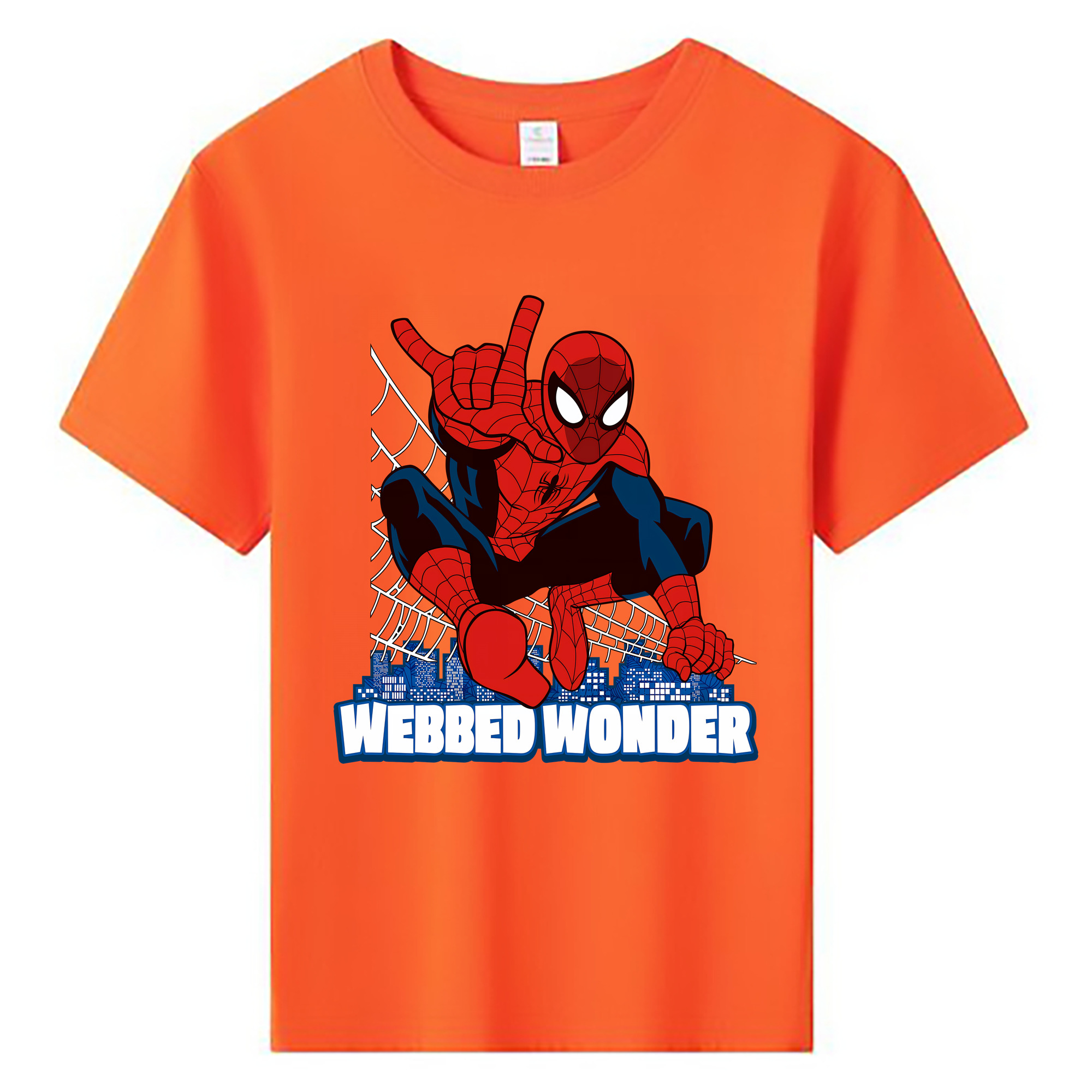 （画像用） Spider Man スパイダーマン 綿100％キッズTシャツ（フロントプリント）