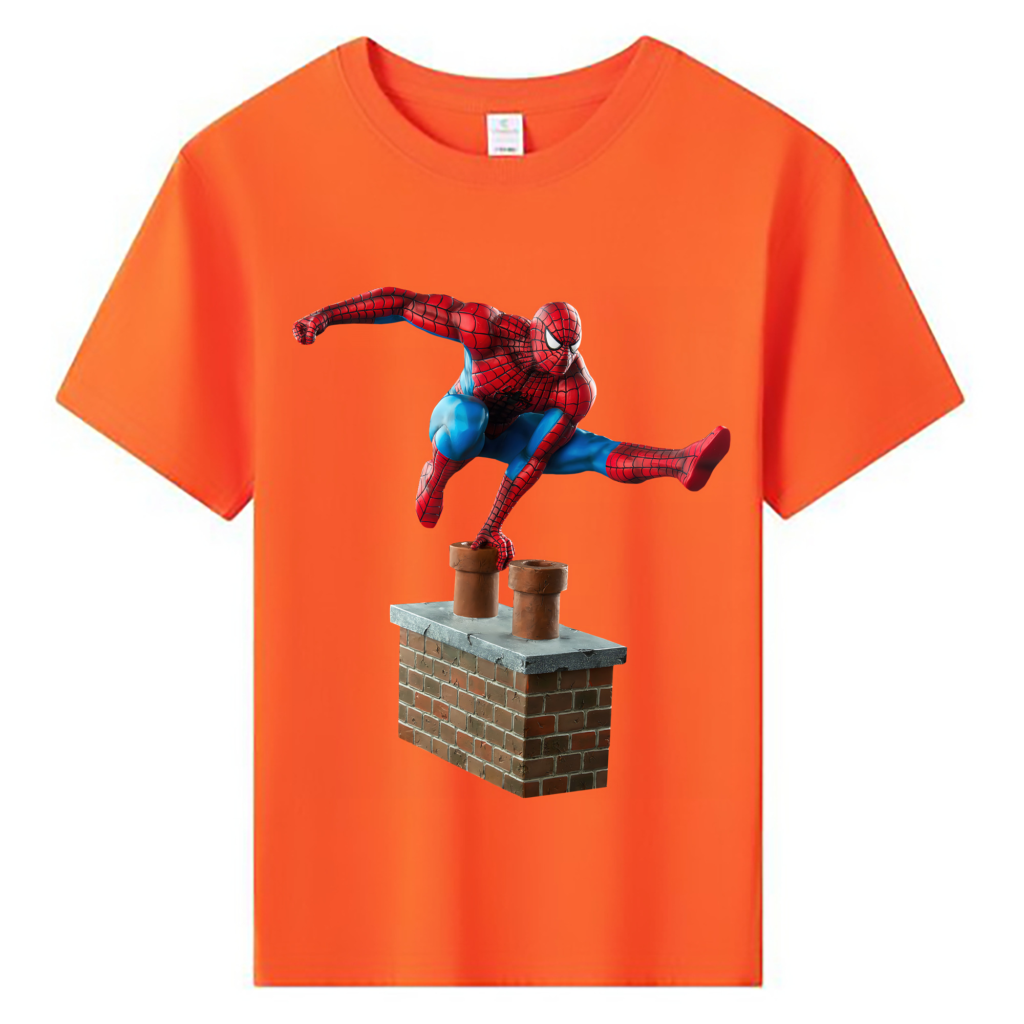（画像用） Spider Man スパイダーマン 綿100％キッズTシャツ（フロントプリント）