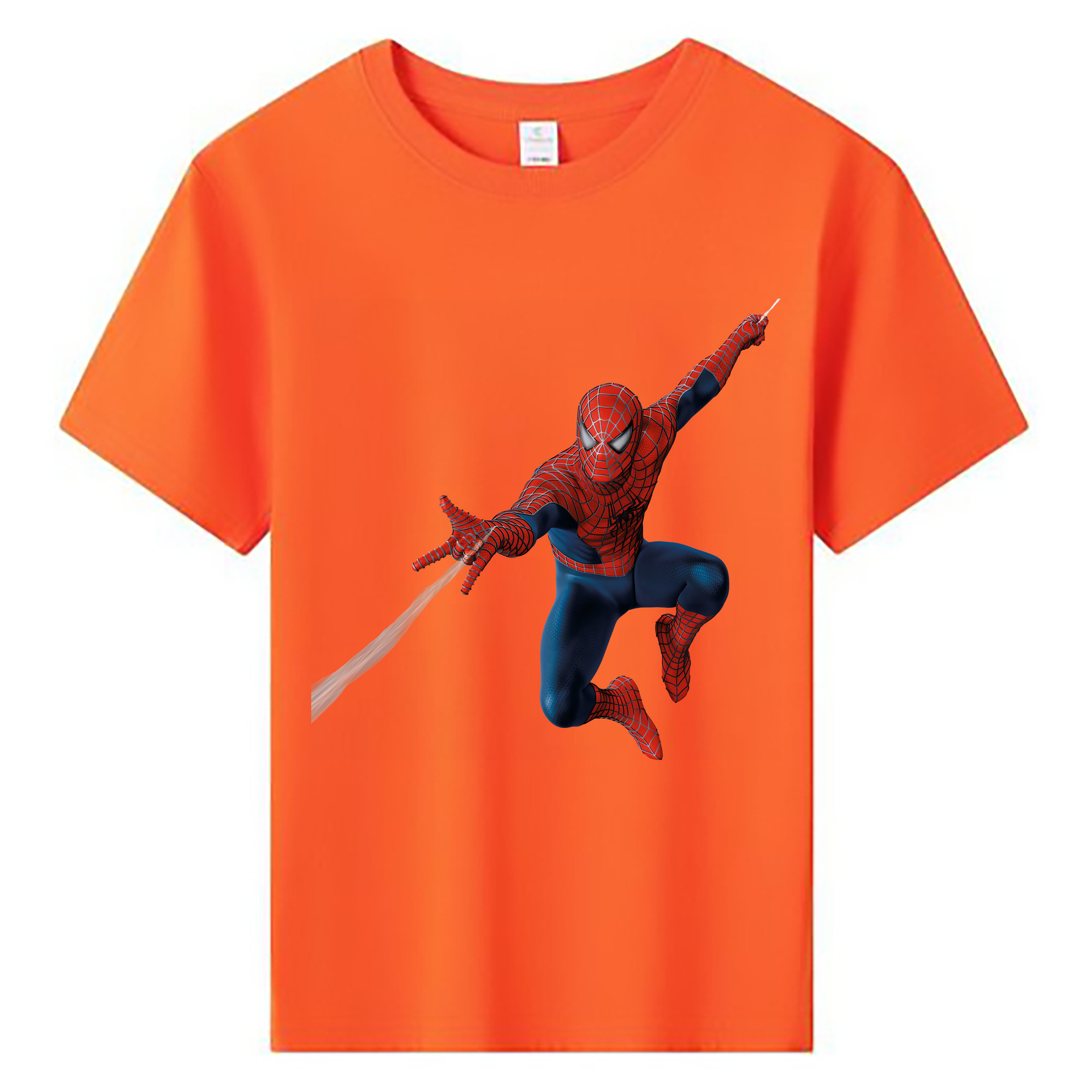 Spider Man スパイダーマン 綿100％キッズTシャツ（フロントプリント）