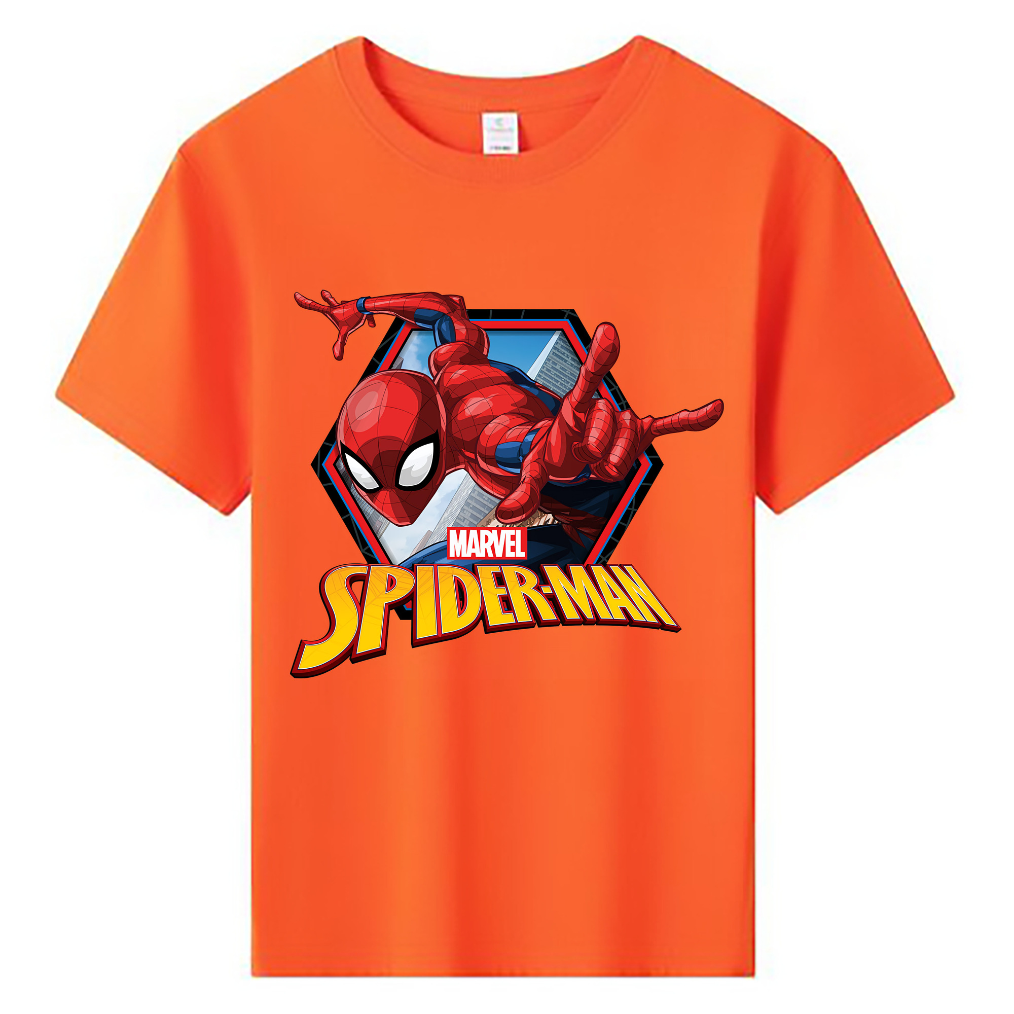 （画像用） Spider Man スパイダーマン 綿100％キッズTシャツ（フロントプリント）
