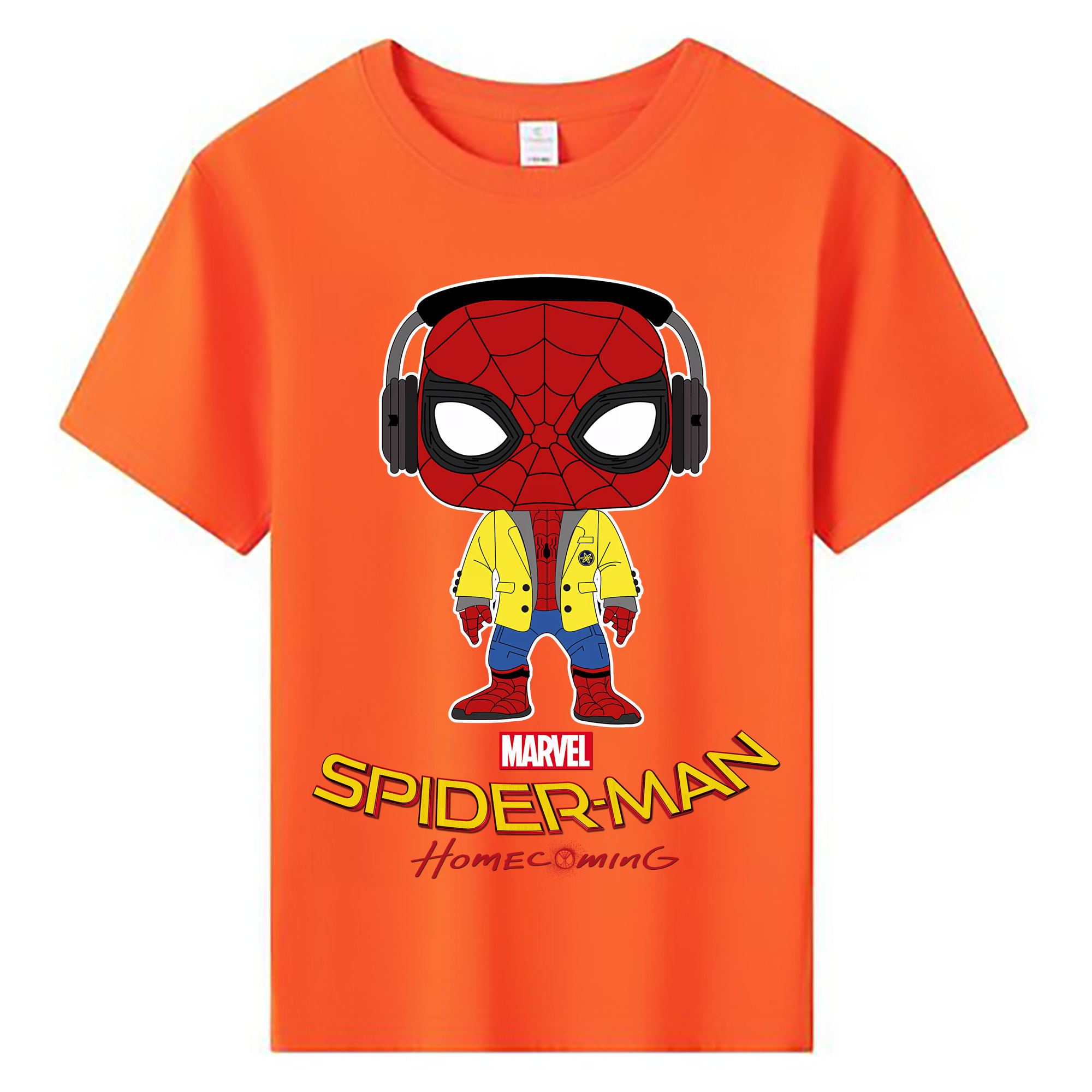 Spider Man スパイダーマン 綿100％キッズTシャツ（フロントプリント）