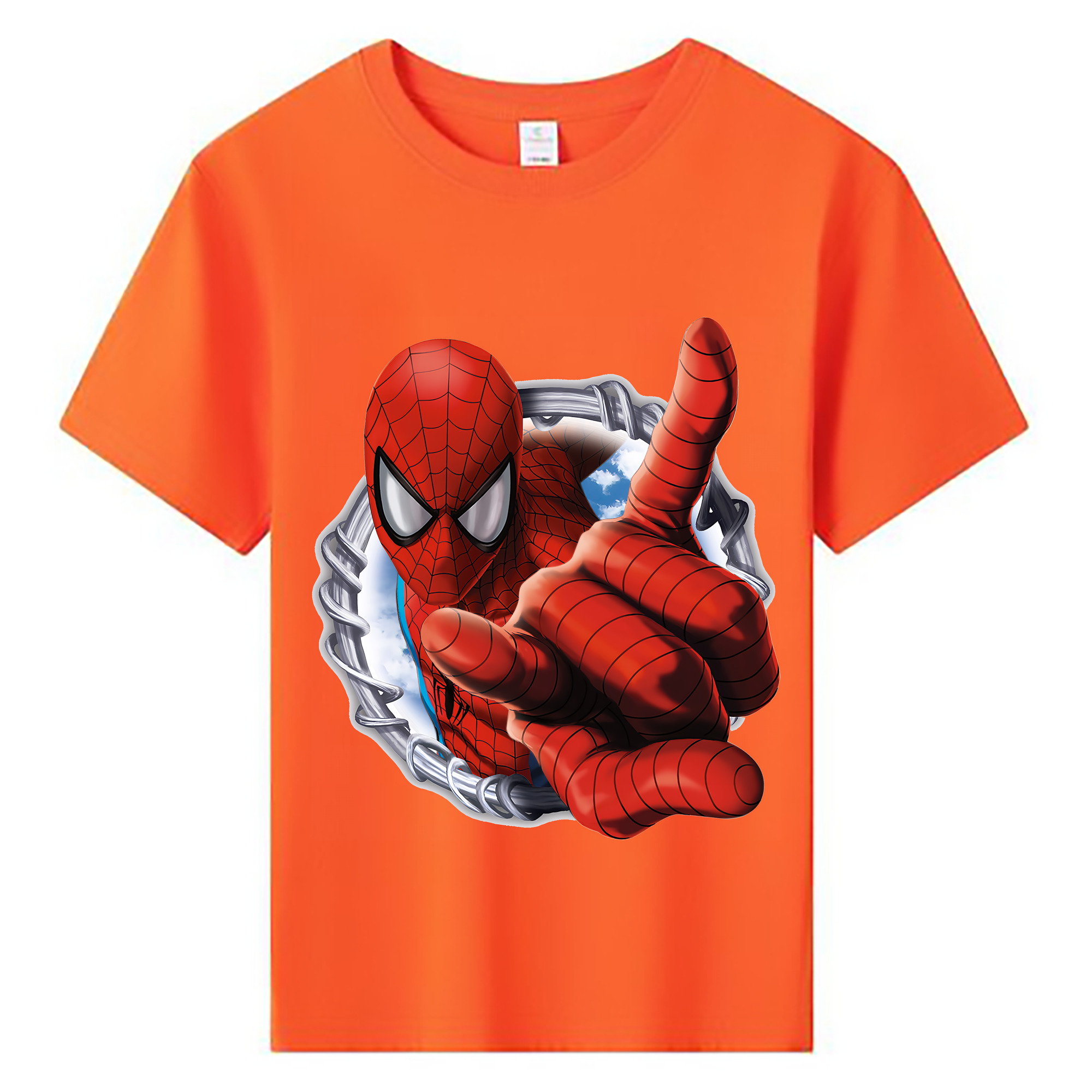 （画像用） Spider Man スパイダーマン 綿100％キッズTシャツ（フロントプリント）