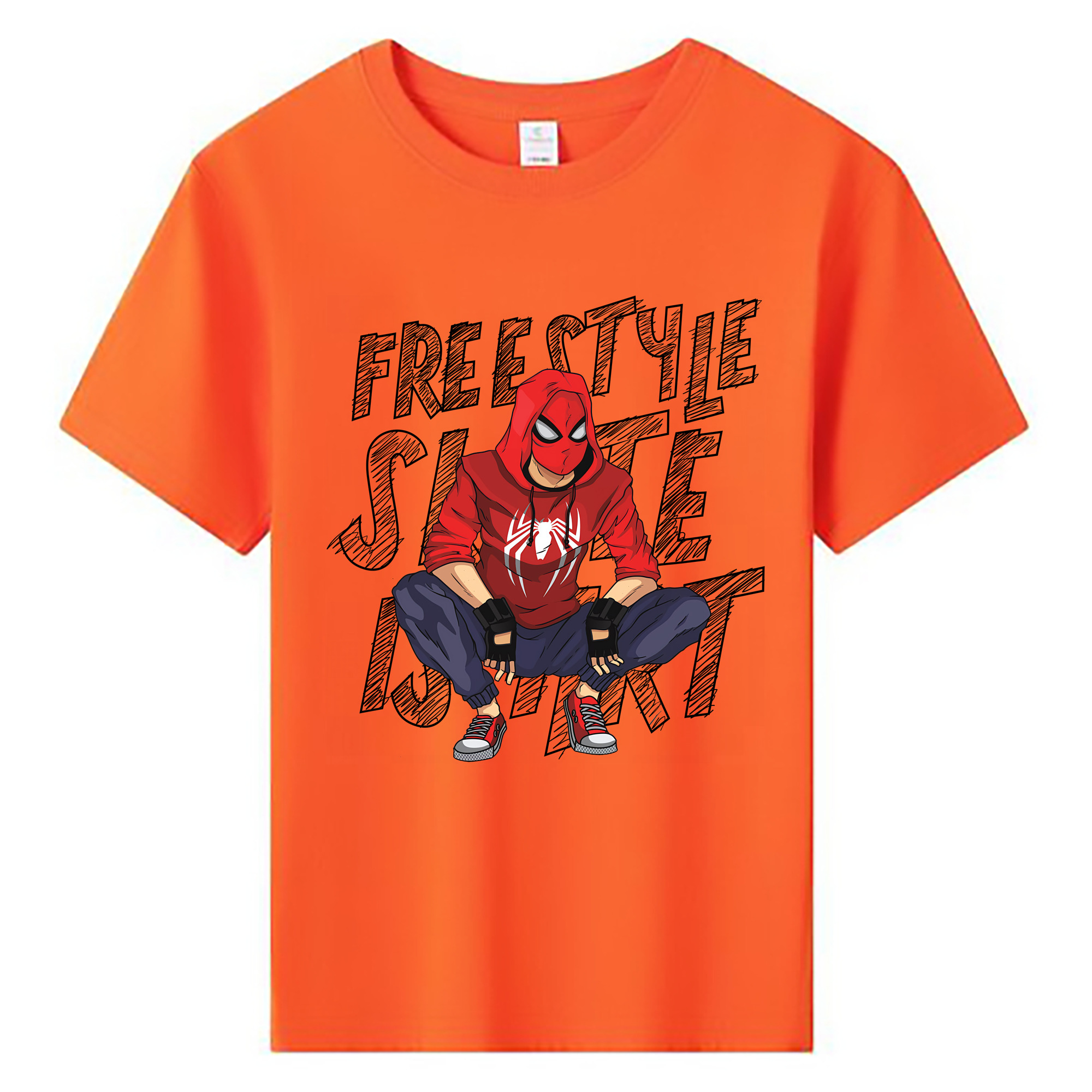 （画像用） Spider Man スパイダーマン 綿100％キッズTシャツ（フロントプリント）
