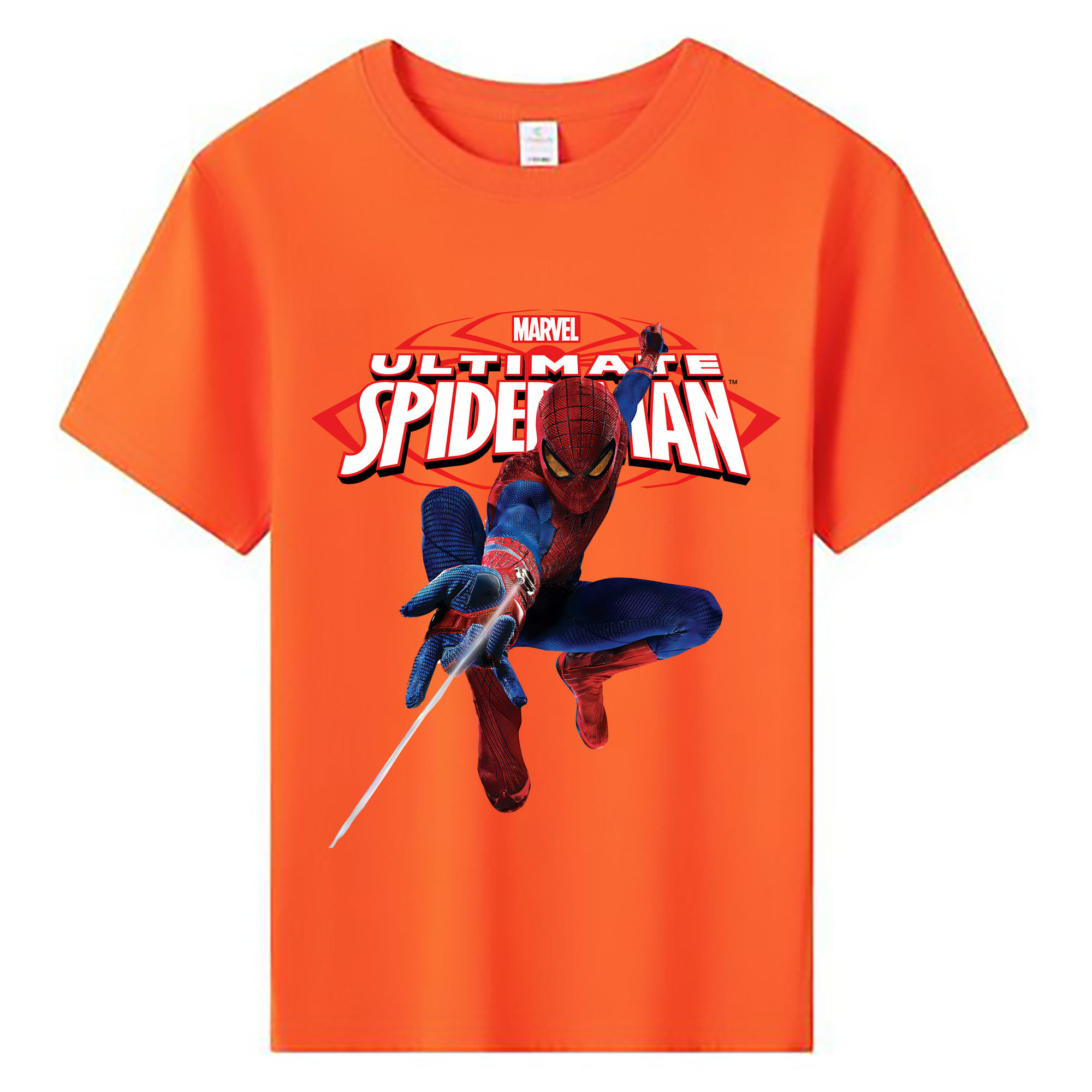 （画像用） Spider Man スパイダーマン 綿100％キッズTシャツ（フロントプリント）