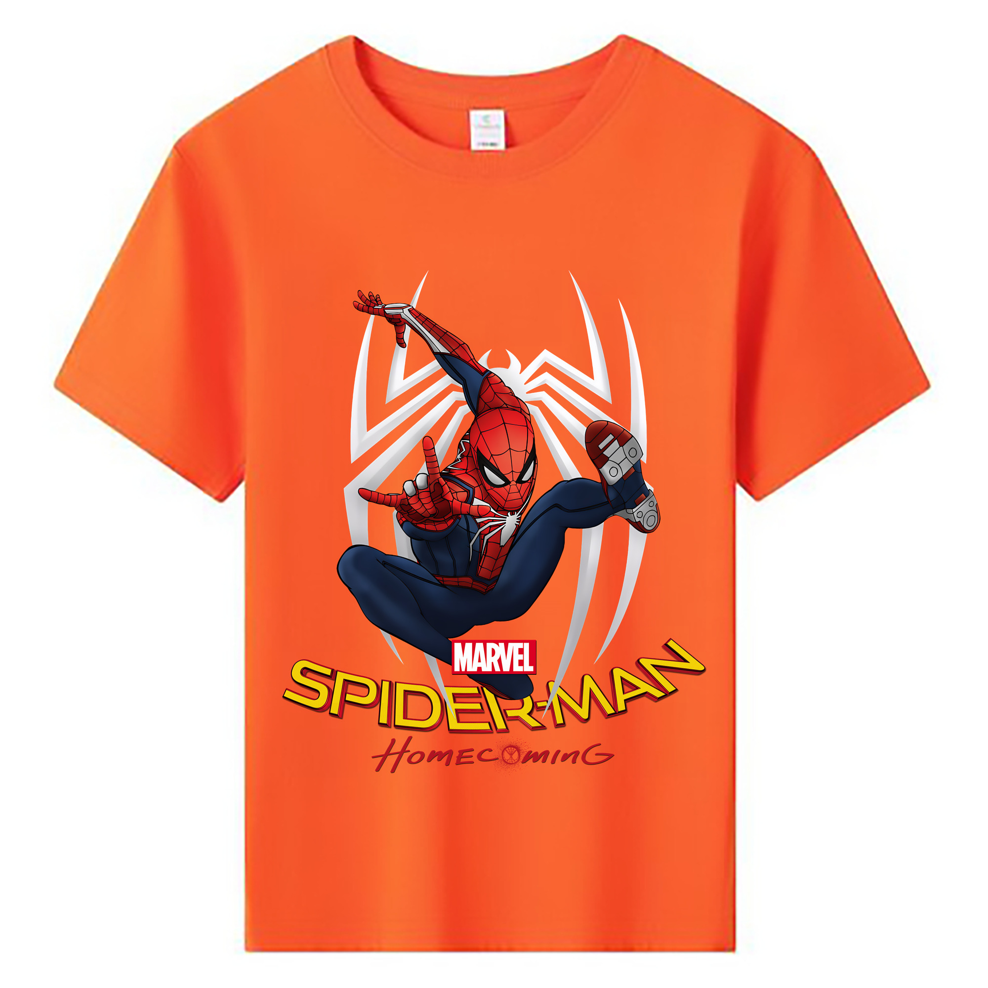 （画像用） Spider Man スパイダーマン 綿100％キッズTシャツ（フロントプリント）