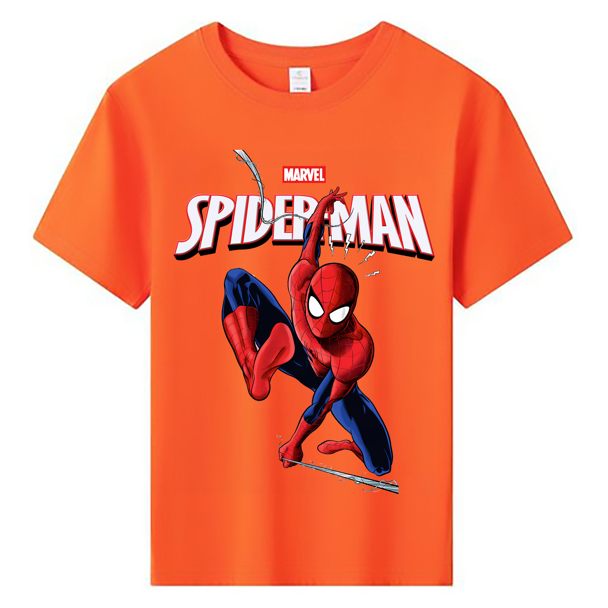 （画像用） Spider Man スパイダーマン 綿100％キッズTシャツ（フロントプリント）
