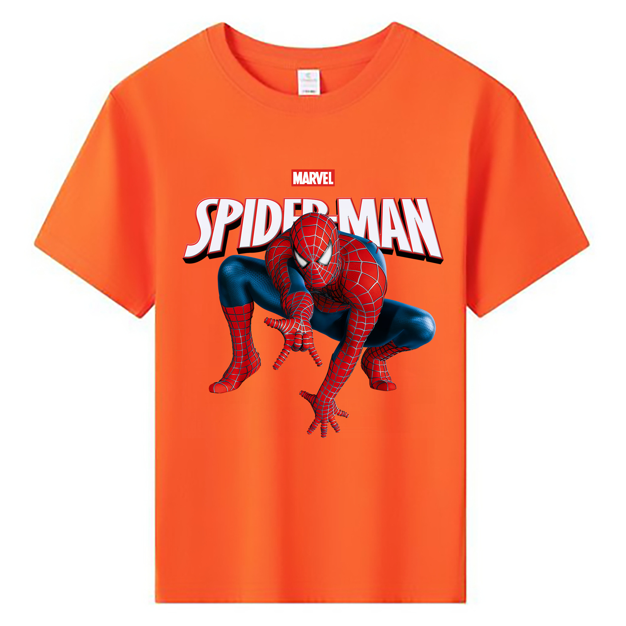 （画像用） Spider Man スパイダーマン 綿100％キッズTシャツ（フロントプリント）