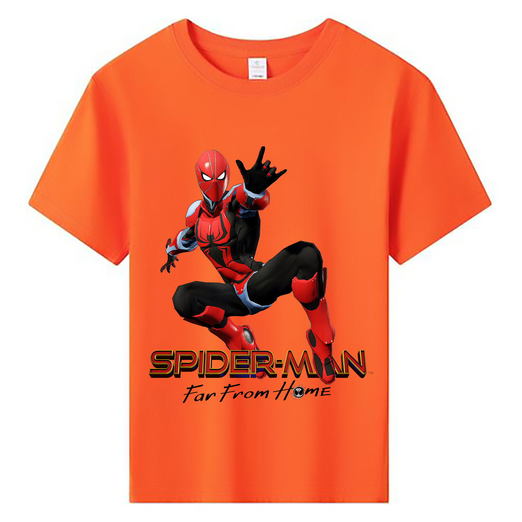 （画像用） Spider Man スパイダーマン 綿100％キッズTシャツ（フロントプリント）