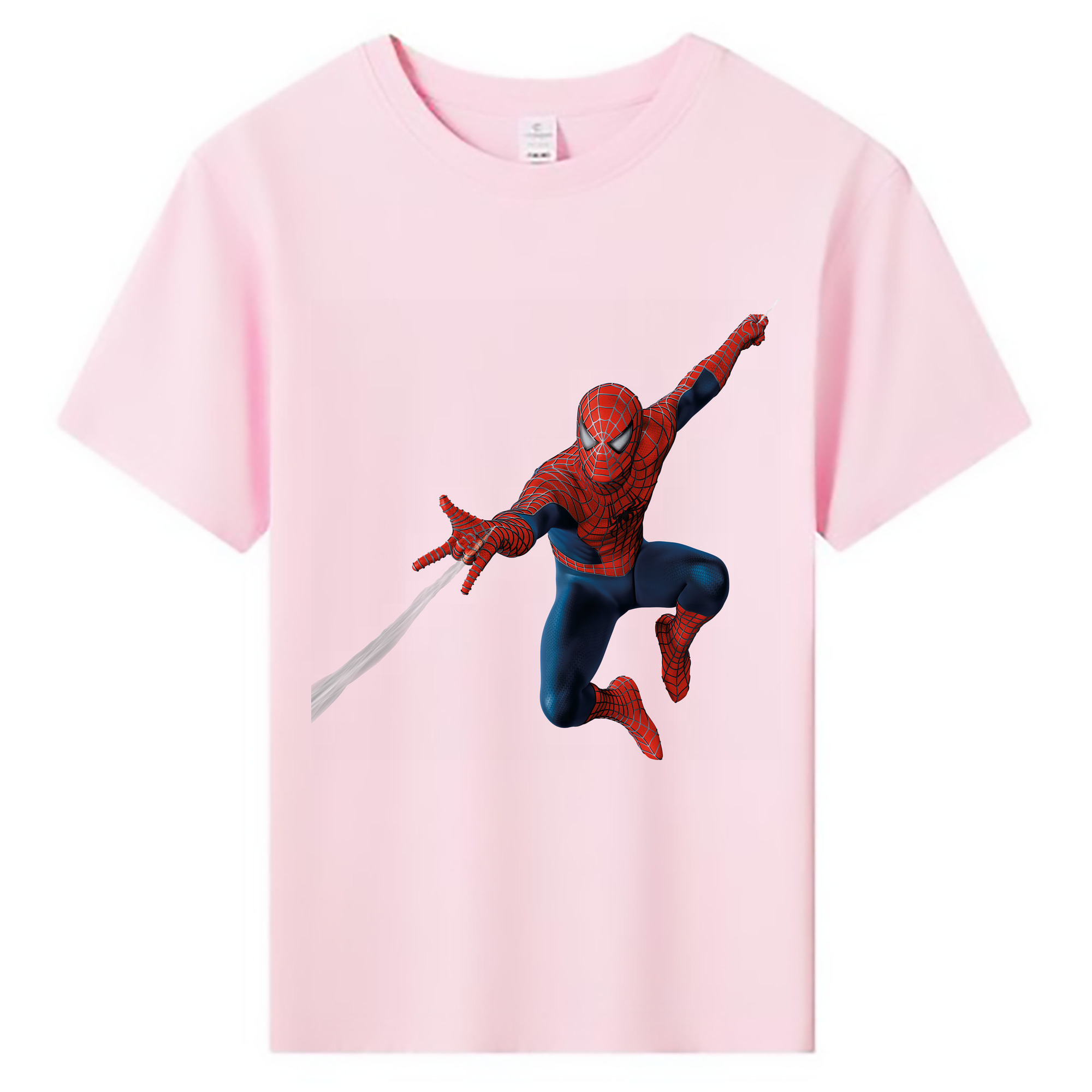 Spider Man スパイダーマン 綿100％キッズTシャツ（フロントプリント）