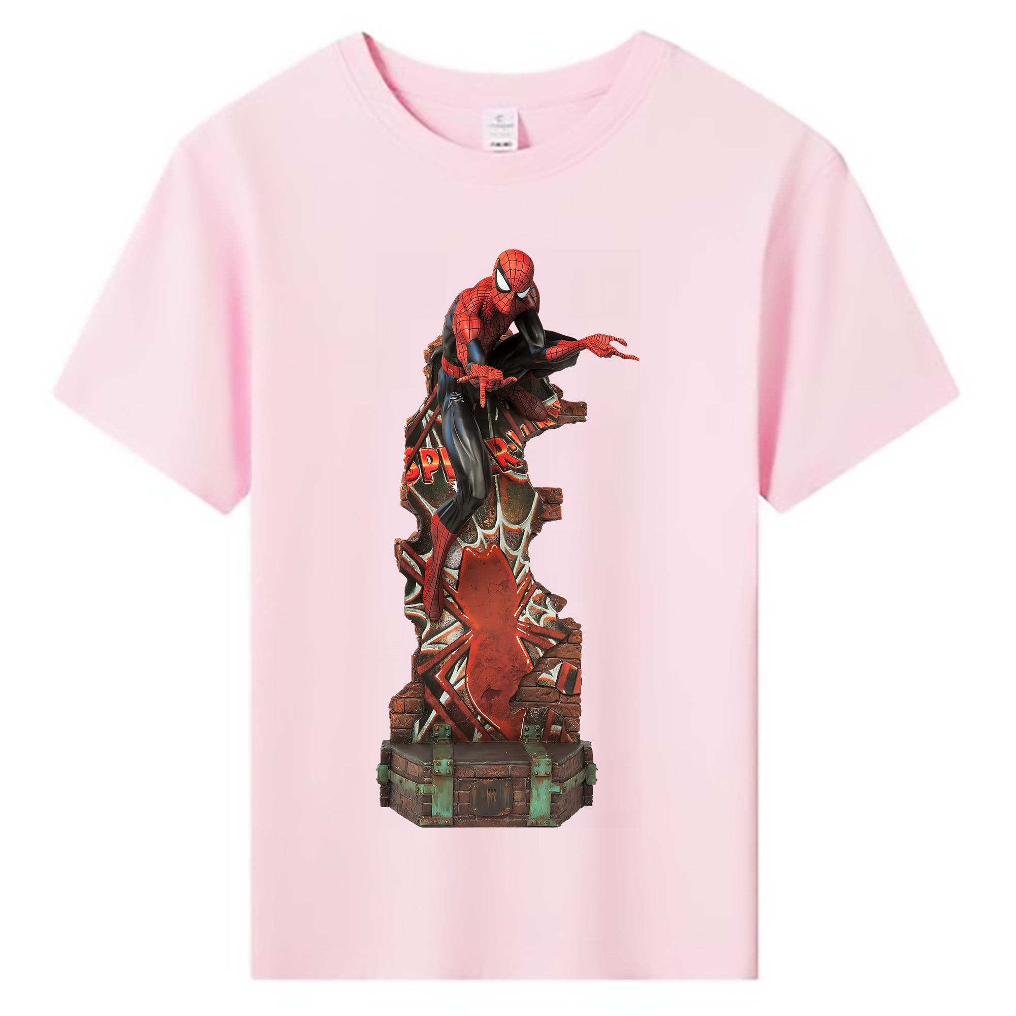 （画像用） Spider Man スパイダーマン 綿100％キッズTシャツ（フロントプリント）