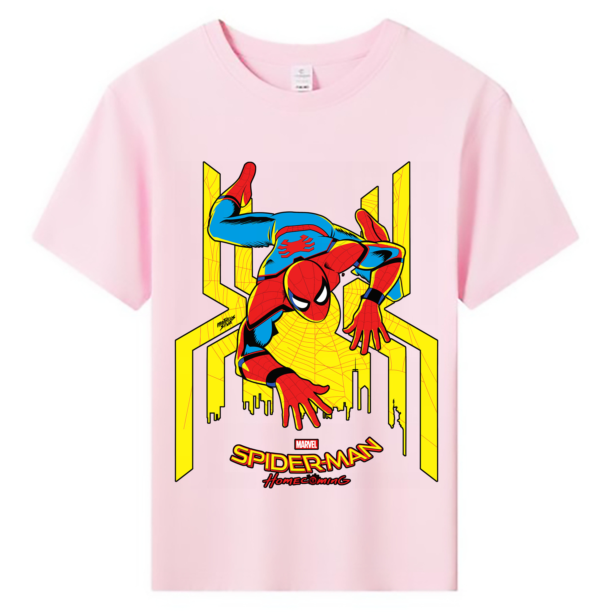 （画像用） Spider Man スパイダーマン 綿100％キッズTシャツ（フロントプリント）
