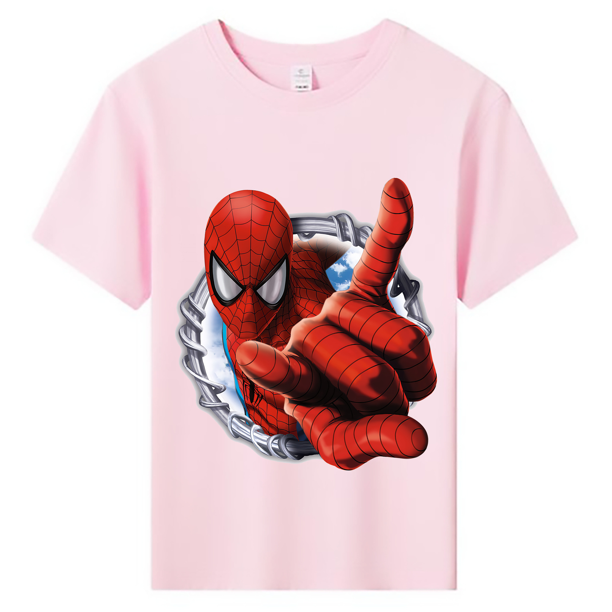 （画像用） Spider Man スパイダーマン 綿100％キッズTシャツ（フロントプリント）
