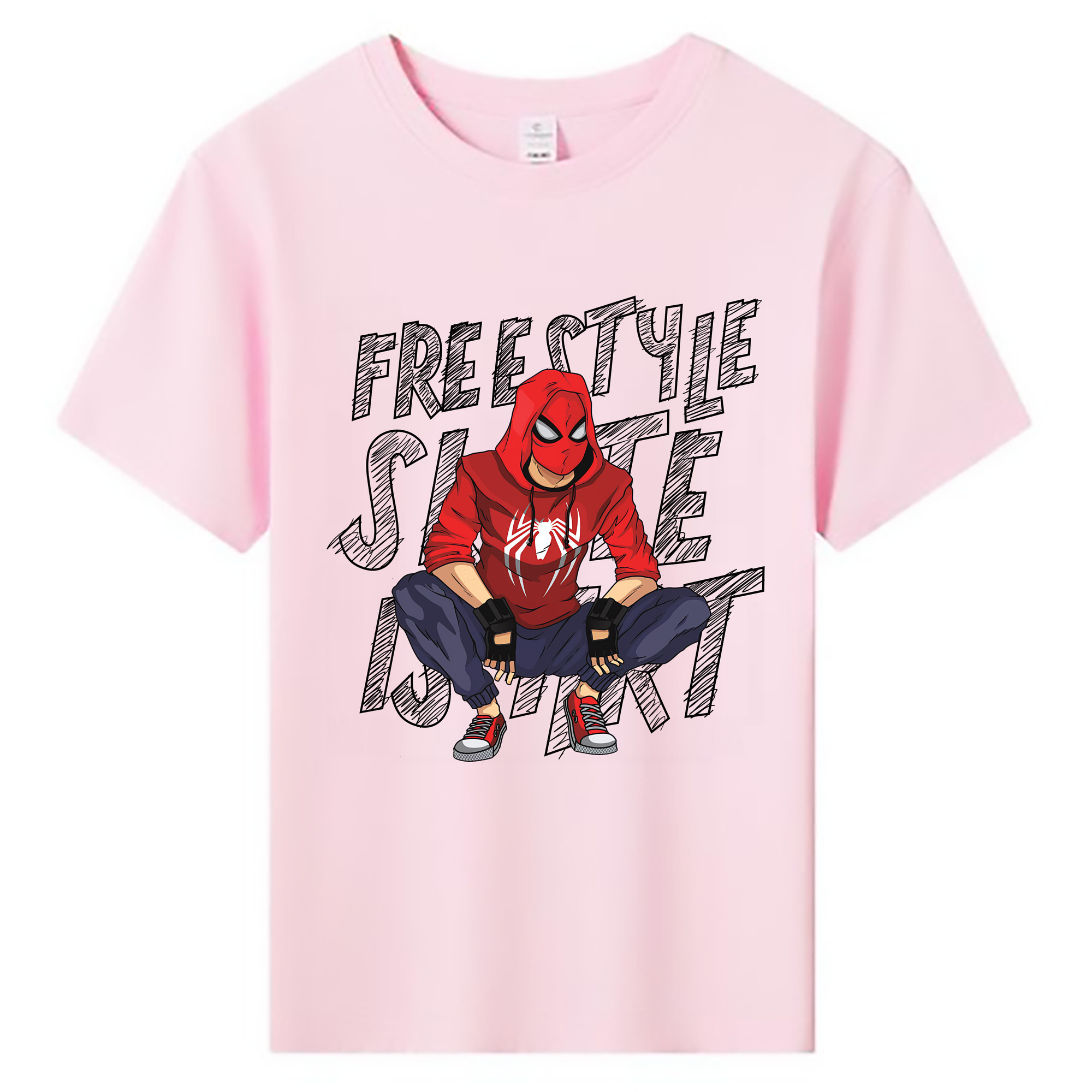 （画像用） Spider Man スパイダーマン 綿100％キッズTシャツ（フロントプリント）