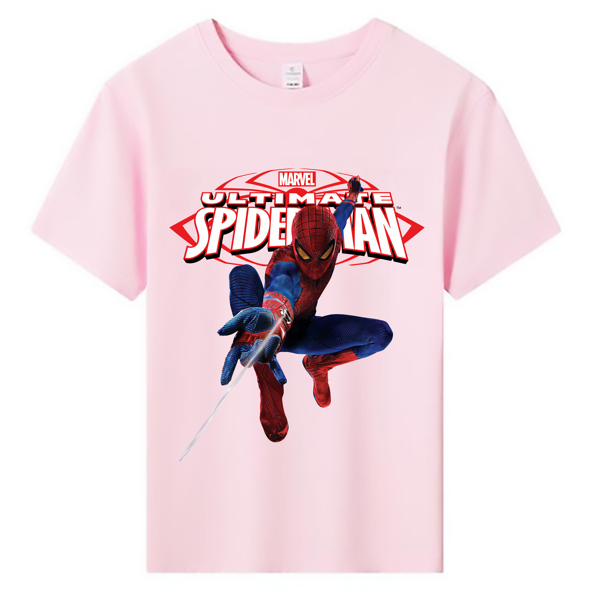 （画像用） Spider Man スパイダーマン 綿100％キッズTシャツ（フロントプリント）