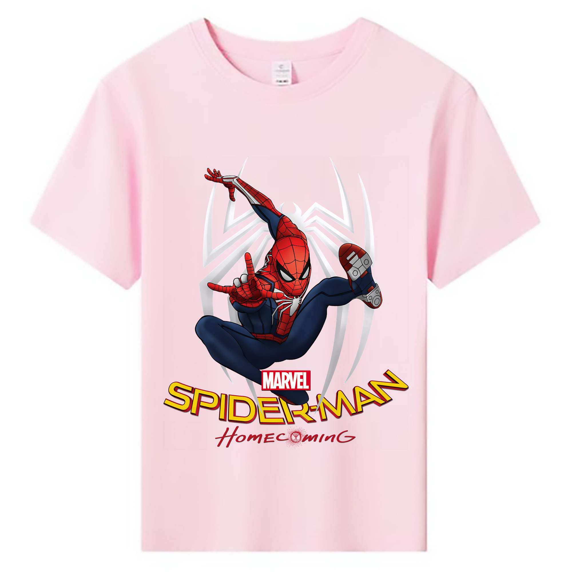（画像用） Spider Man スパイダーマン 綿100％キッズTシャツ（フロントプリント）