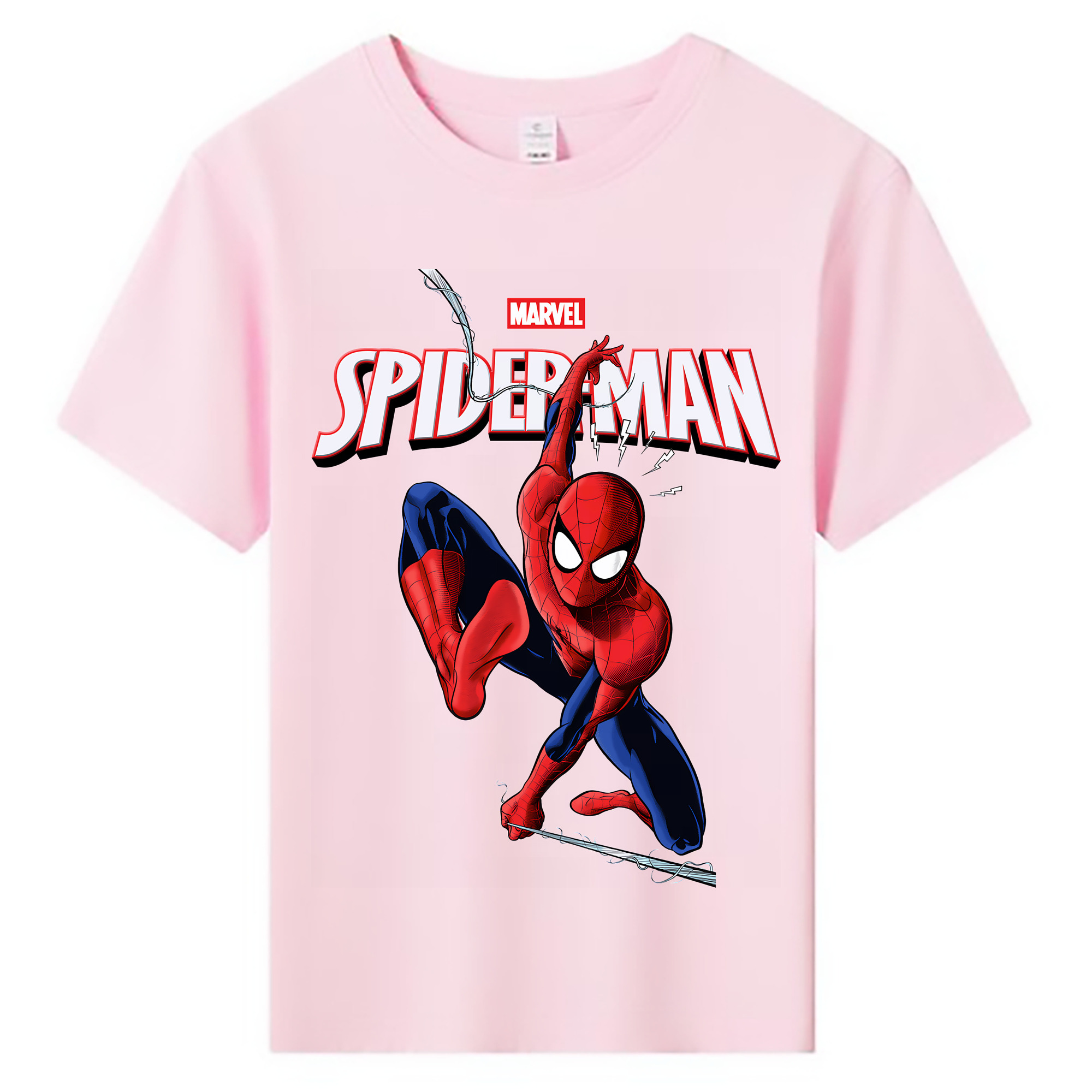（画像用） Spider Man スパイダーマン 綿100％キッズTシャツ（フロントプリント）