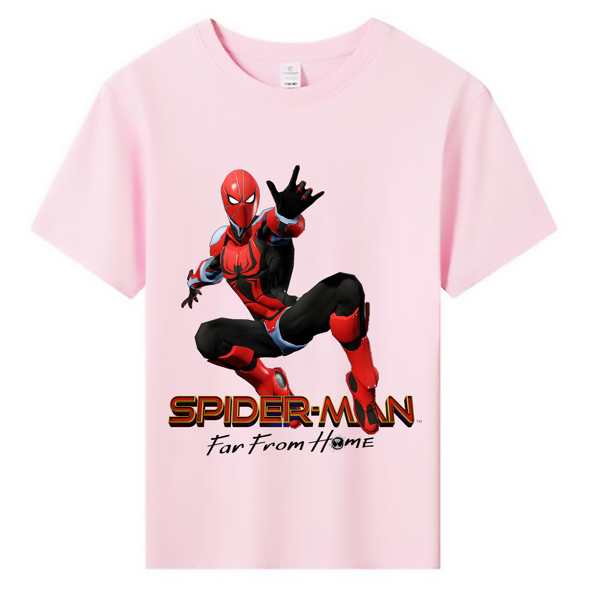 （画像用） Spider Man スパイダーマン 綿100％キッズTシャツ（フロントプリント）