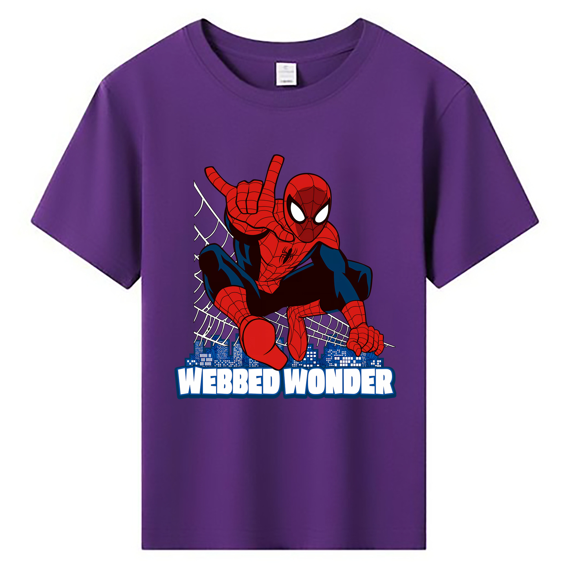（画像用） Spider Man スパイダーマン 綿100％キッズTシャツ（フロントプリント）