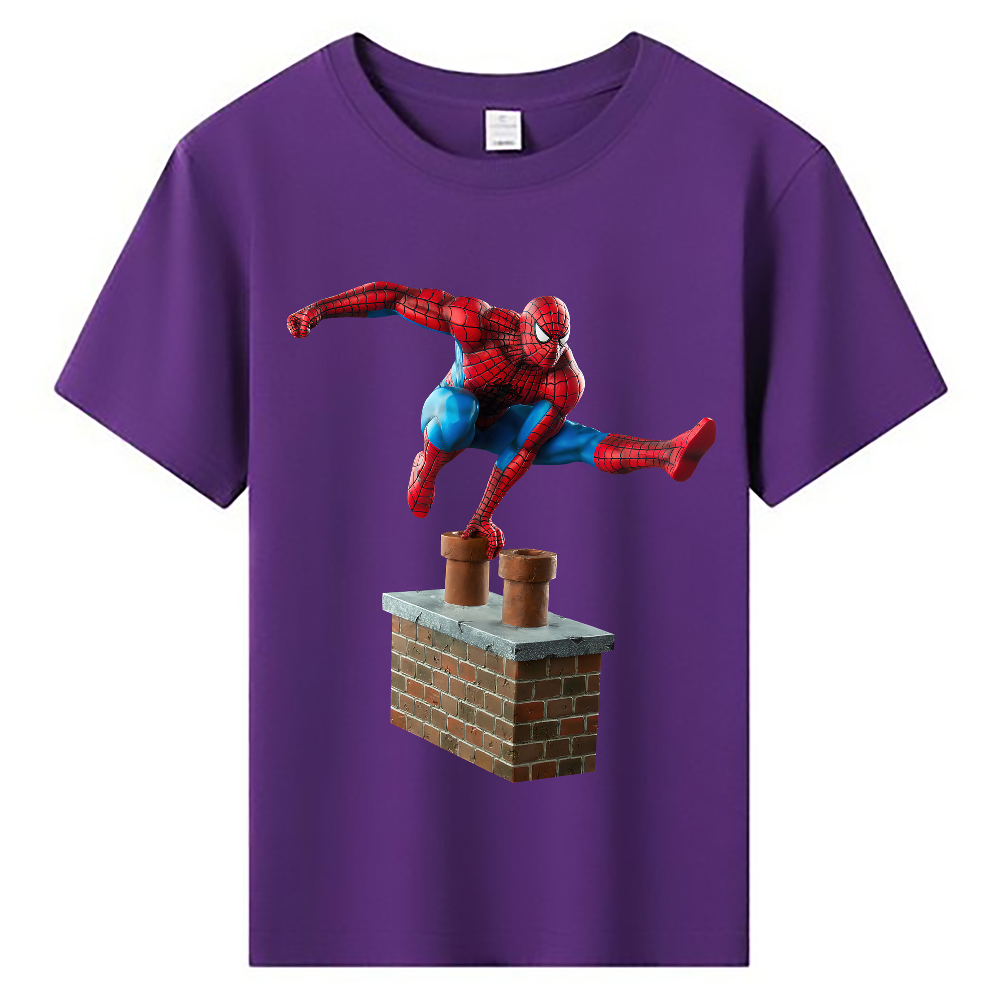（画像用） Spider Man スパイダーマン 綿100％キッズTシャツ（フロントプリント）