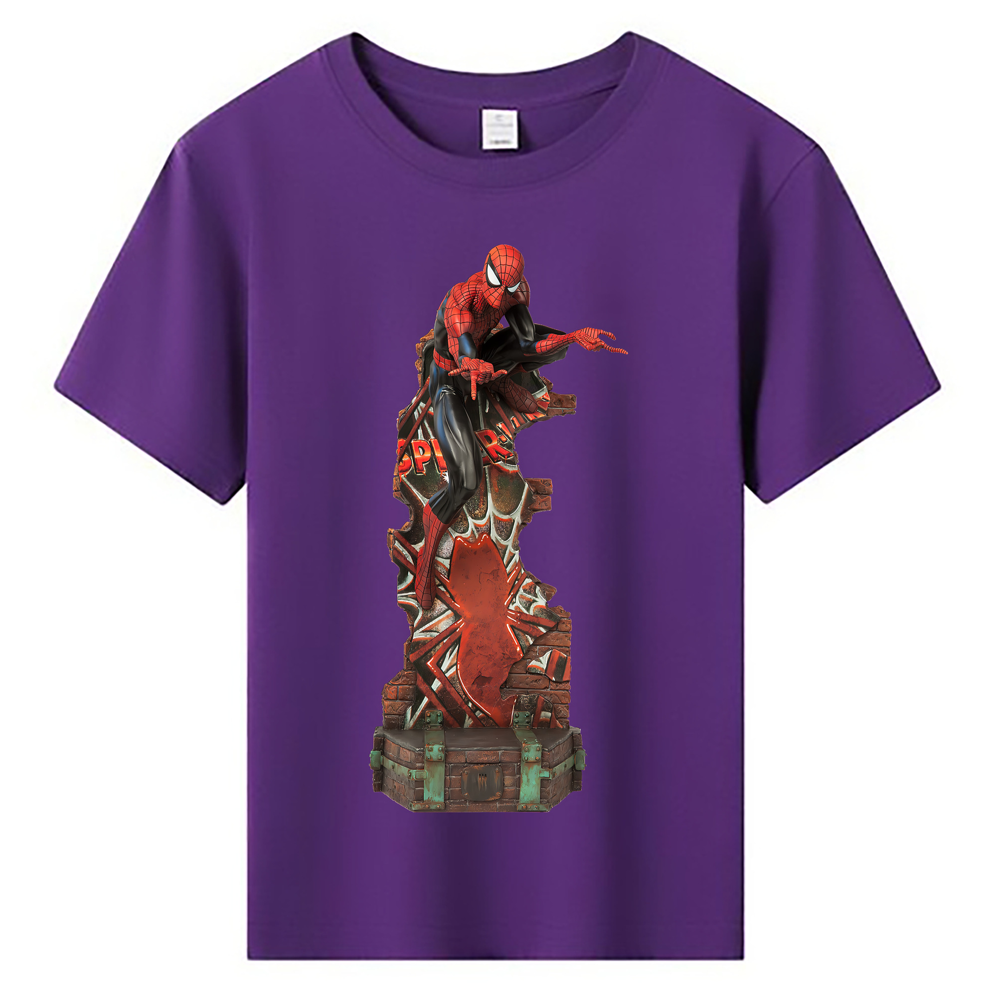（画像用） Spider Man スパイダーマン 綿100％キッズTシャツ（フロントプリント）