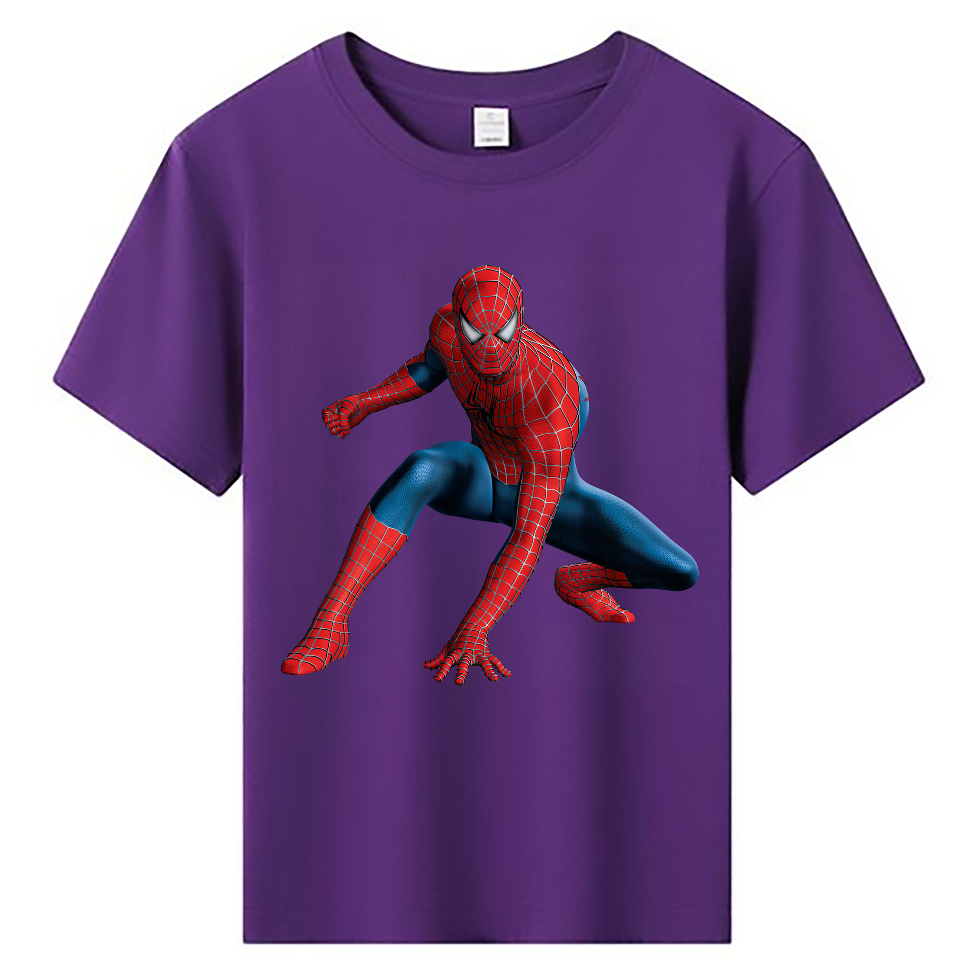 Spider Man スパイダーマン 綿100％キッズTシャツ（フロントプリント）