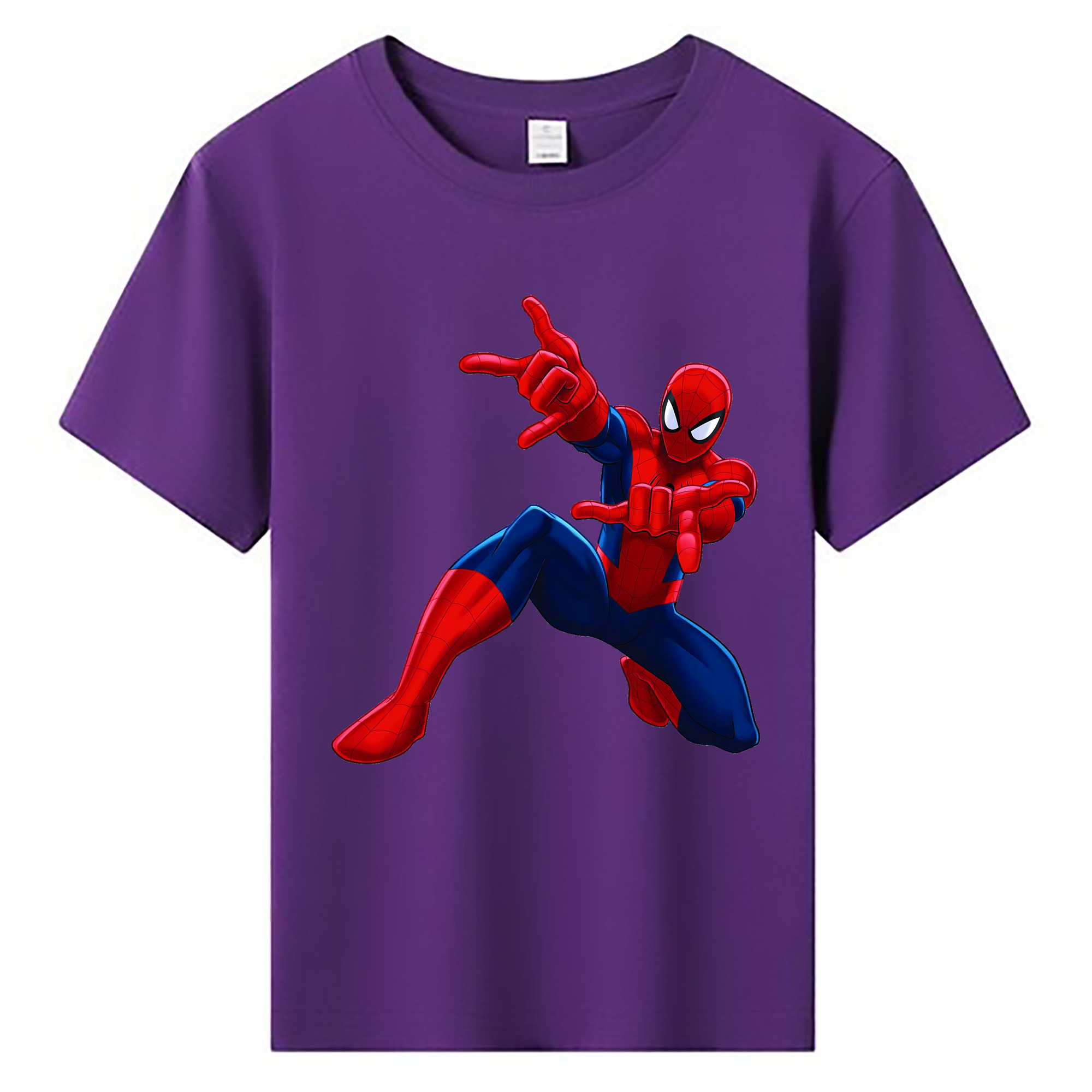 Spider Man スパイダーマン 綿100％キッズTシャツ（フロントプリント）