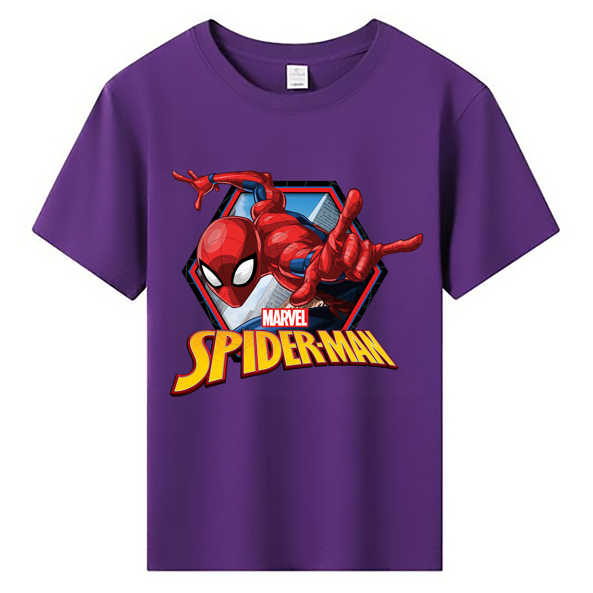 （画像用） Spider Man スパイダーマン 綿100％キッズTシャツ（フロントプリント）