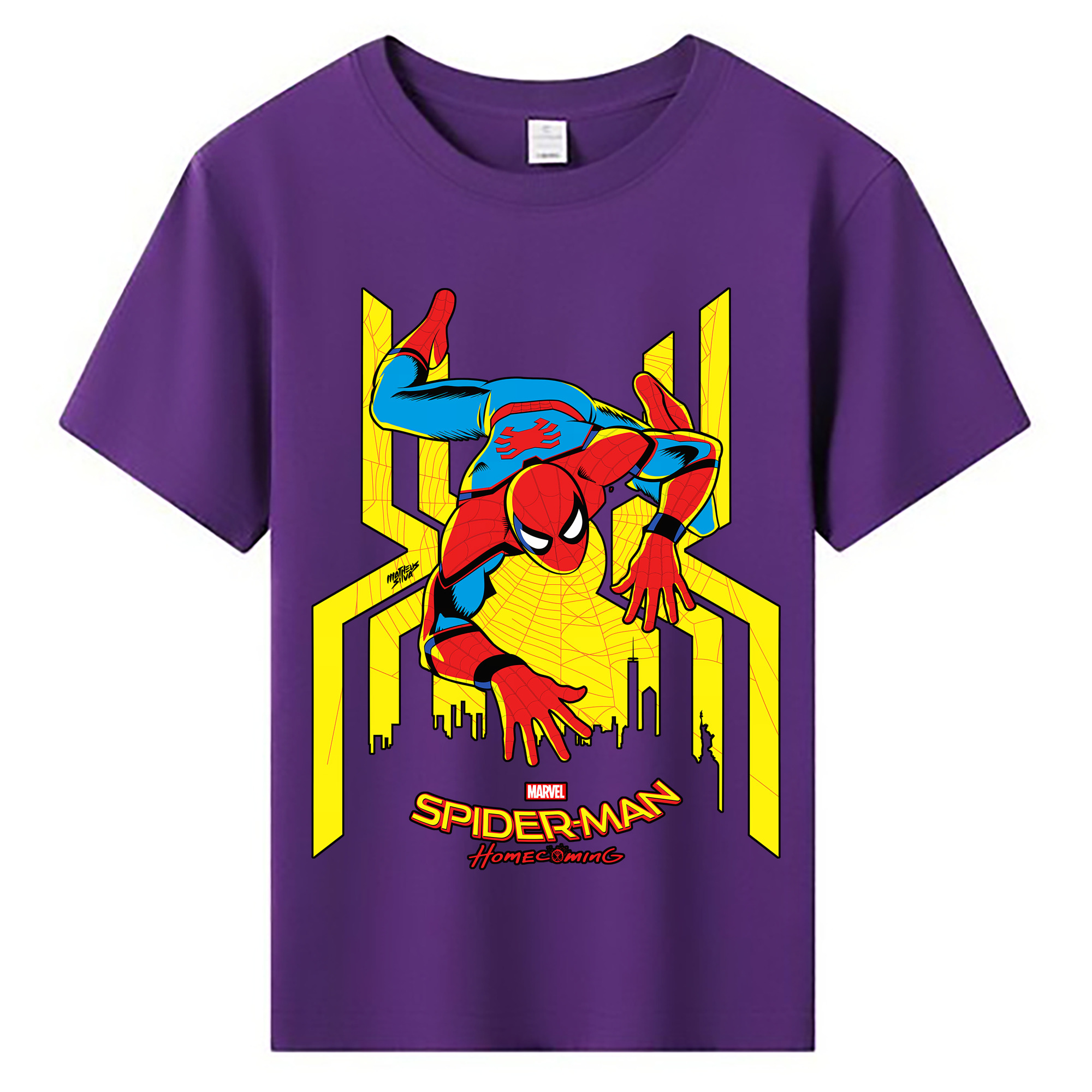 （画像用） Spider Man スパイダーマン 綿100％キッズTシャツ（フロントプリント）