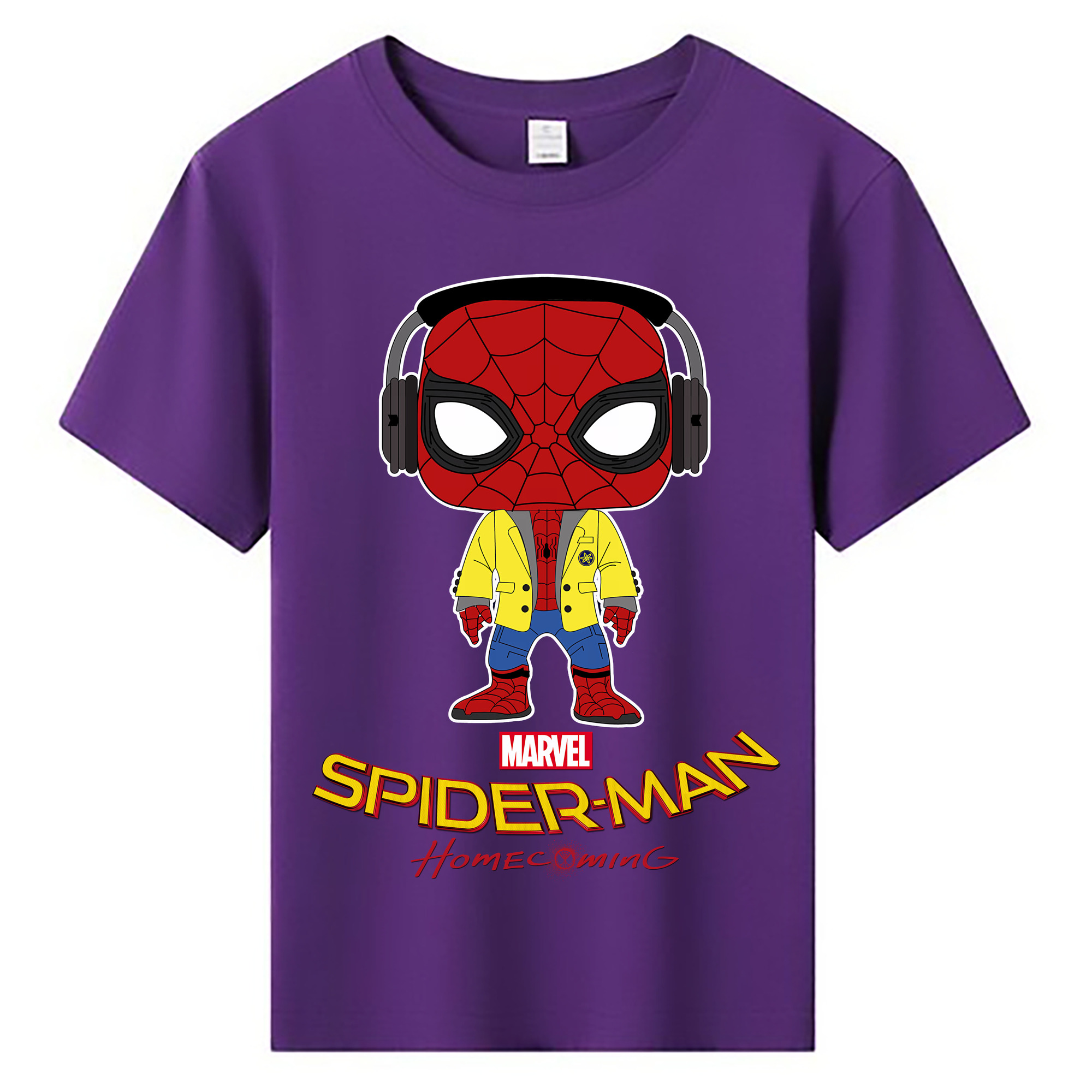 Spider Man スパイダーマン 綿100％キッズTシャツ（フロントプリント）