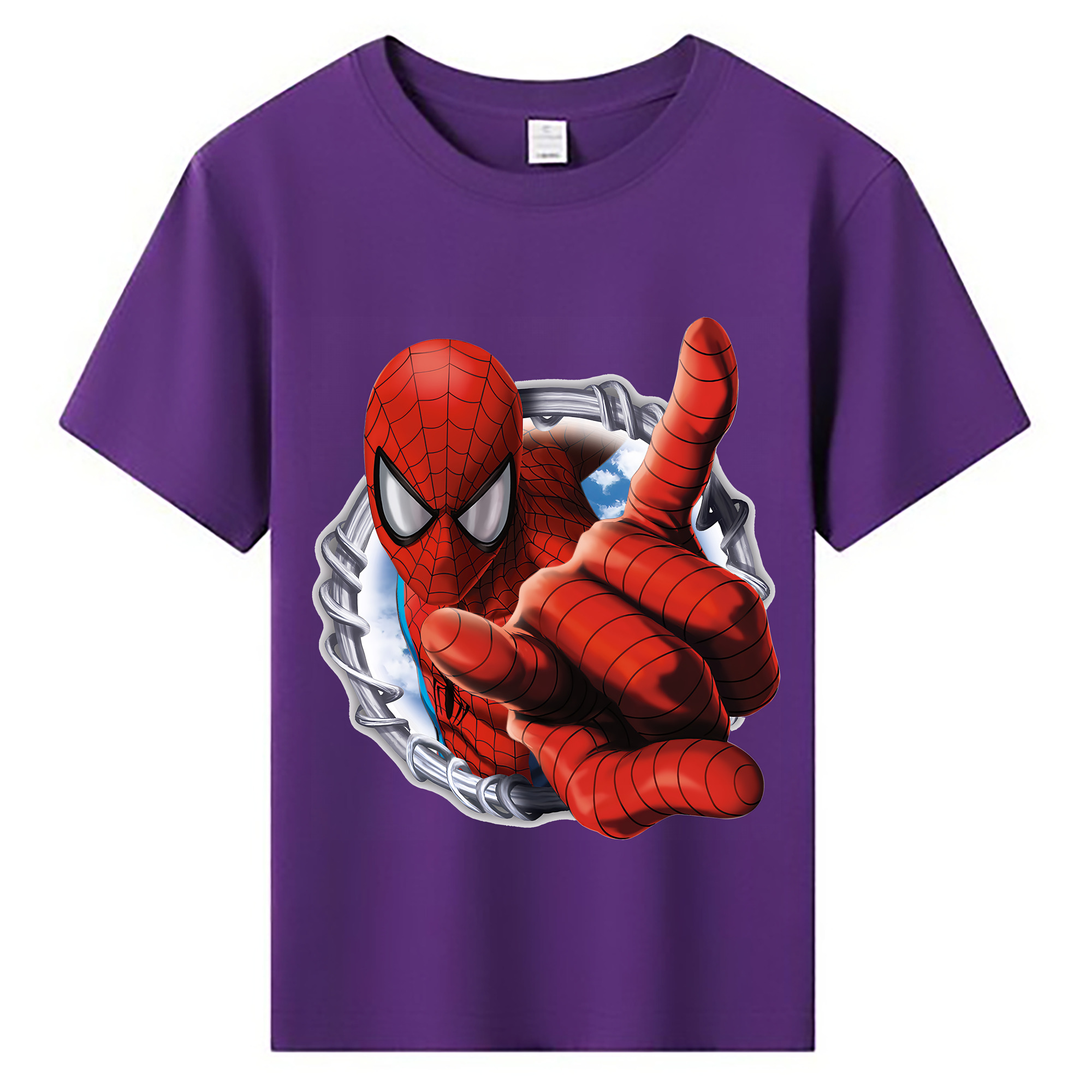 （画像用） Spider Man スパイダーマン 綿100％キッズTシャツ（フロントプリント）