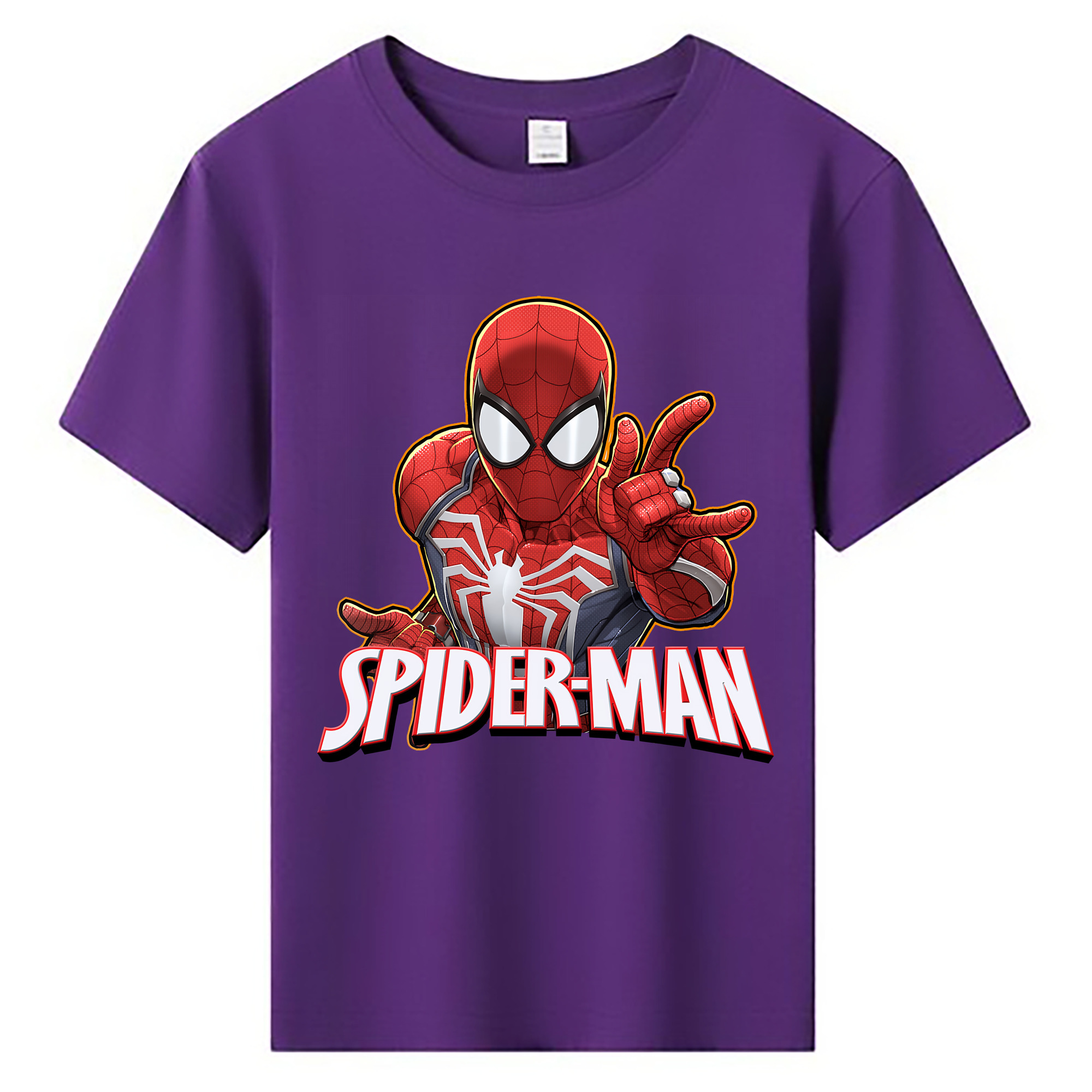 （画像用） Spider Man スパイダーマン 綿100％キッズTシャツ（フロントプリント）
