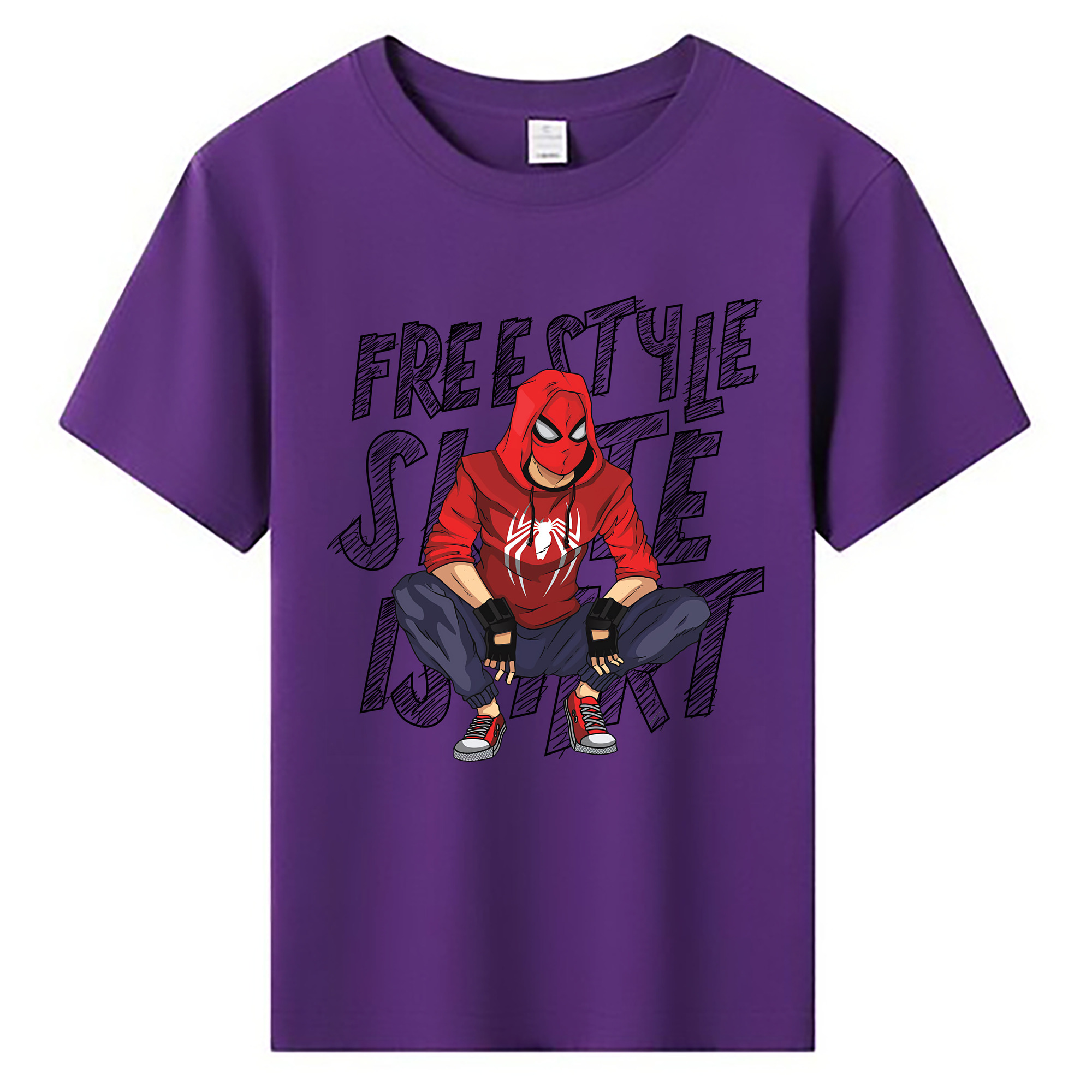 （画像用） Spider Man スパイダーマン 綿100％キッズTシャツ（フロントプリント）