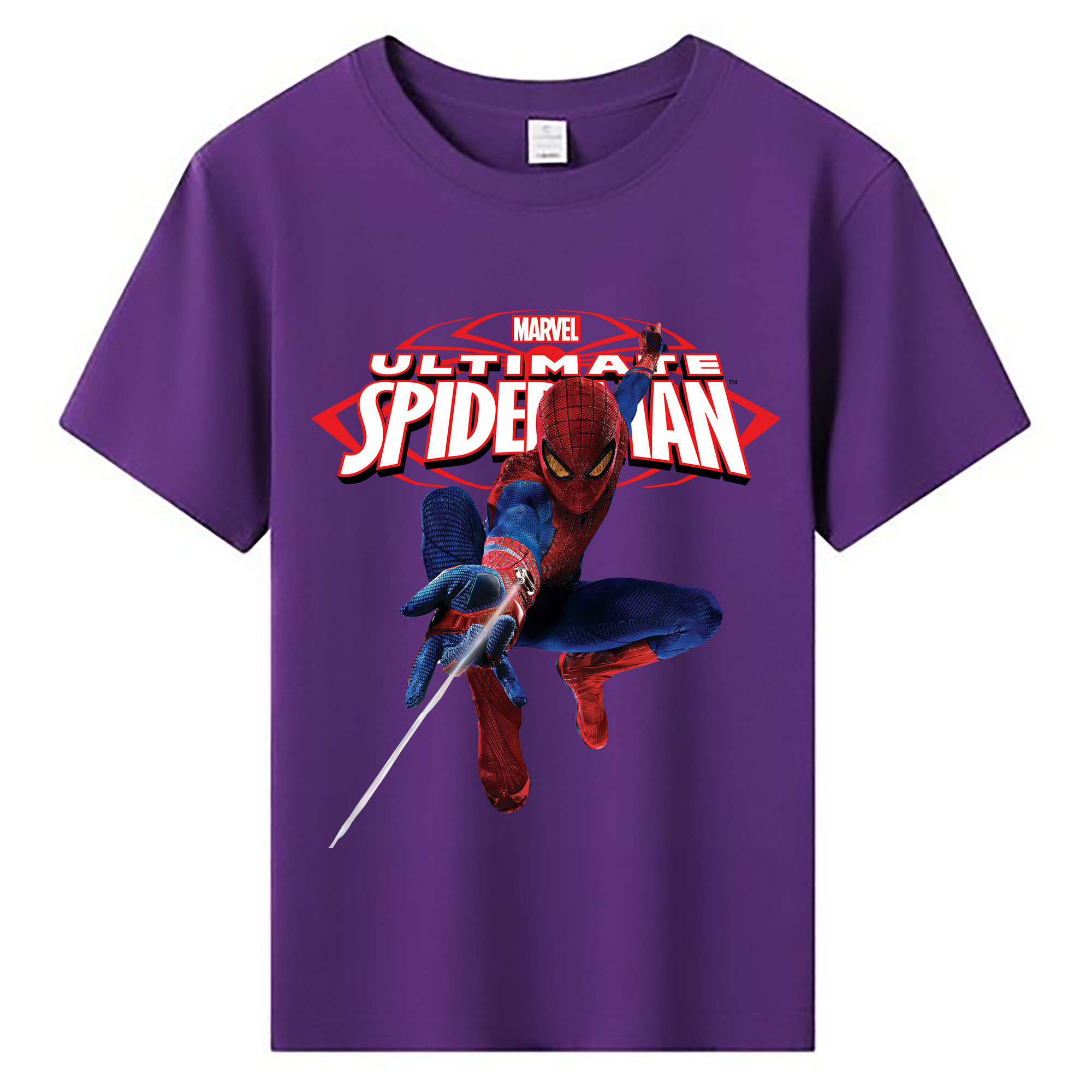 （画像用） Spider Man スパイダーマン 綿100％キッズTシャツ（フロントプリント）