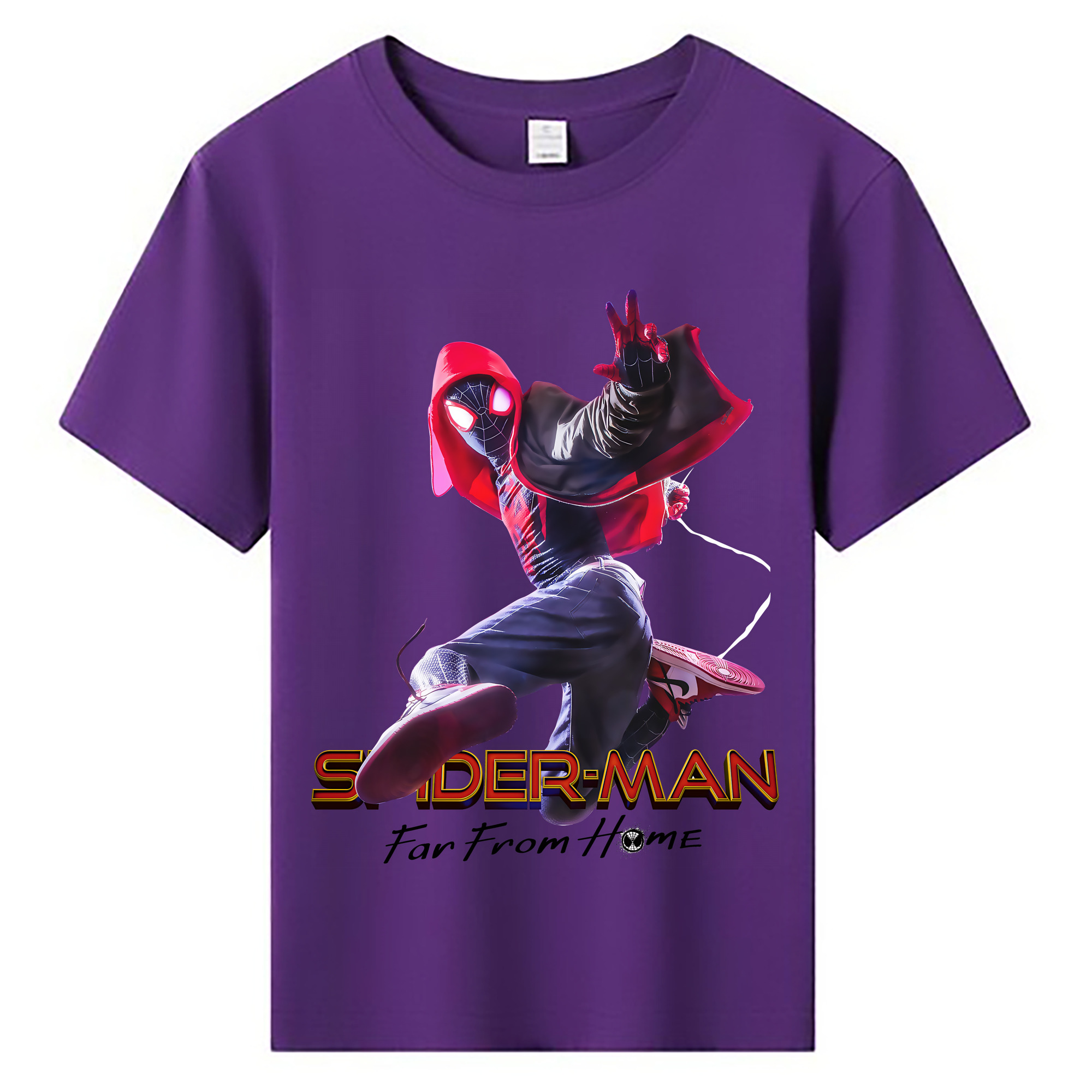 （画像用） Spider Man スパイダーマン 綿100％キッズTシャツ（フロントプリント）