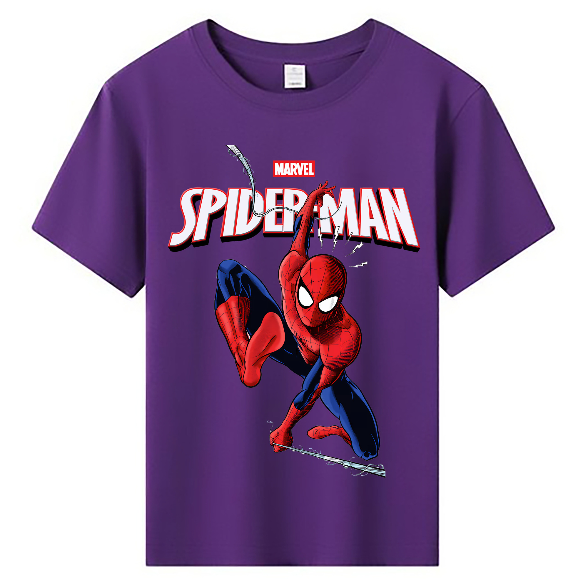 （画像用） Spider Man スパイダーマン 綿100％キッズTシャツ（フロントプリント）