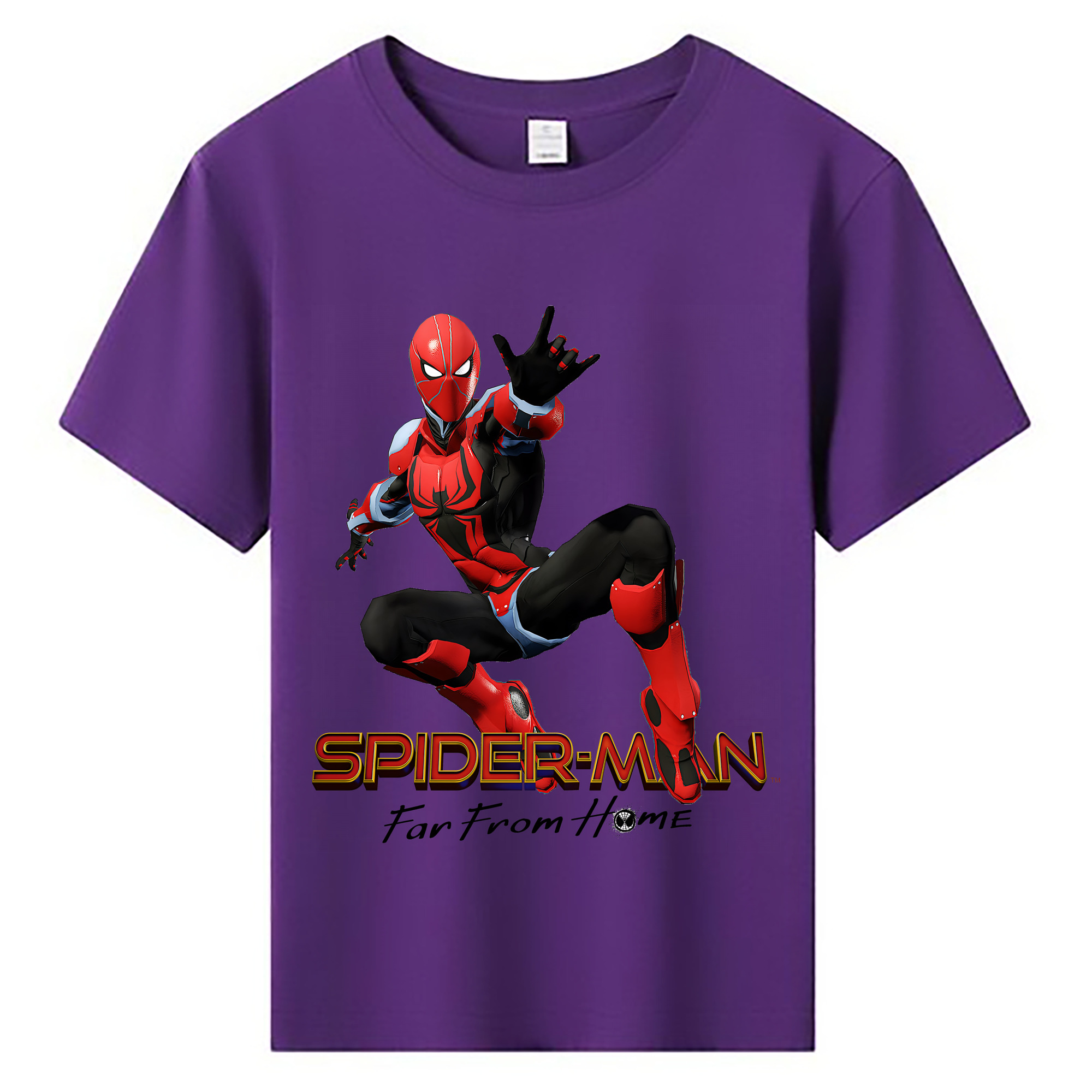 （画像用） Spider Man スパイダーマン 綿100％キッズTシャツ（フロントプリント）