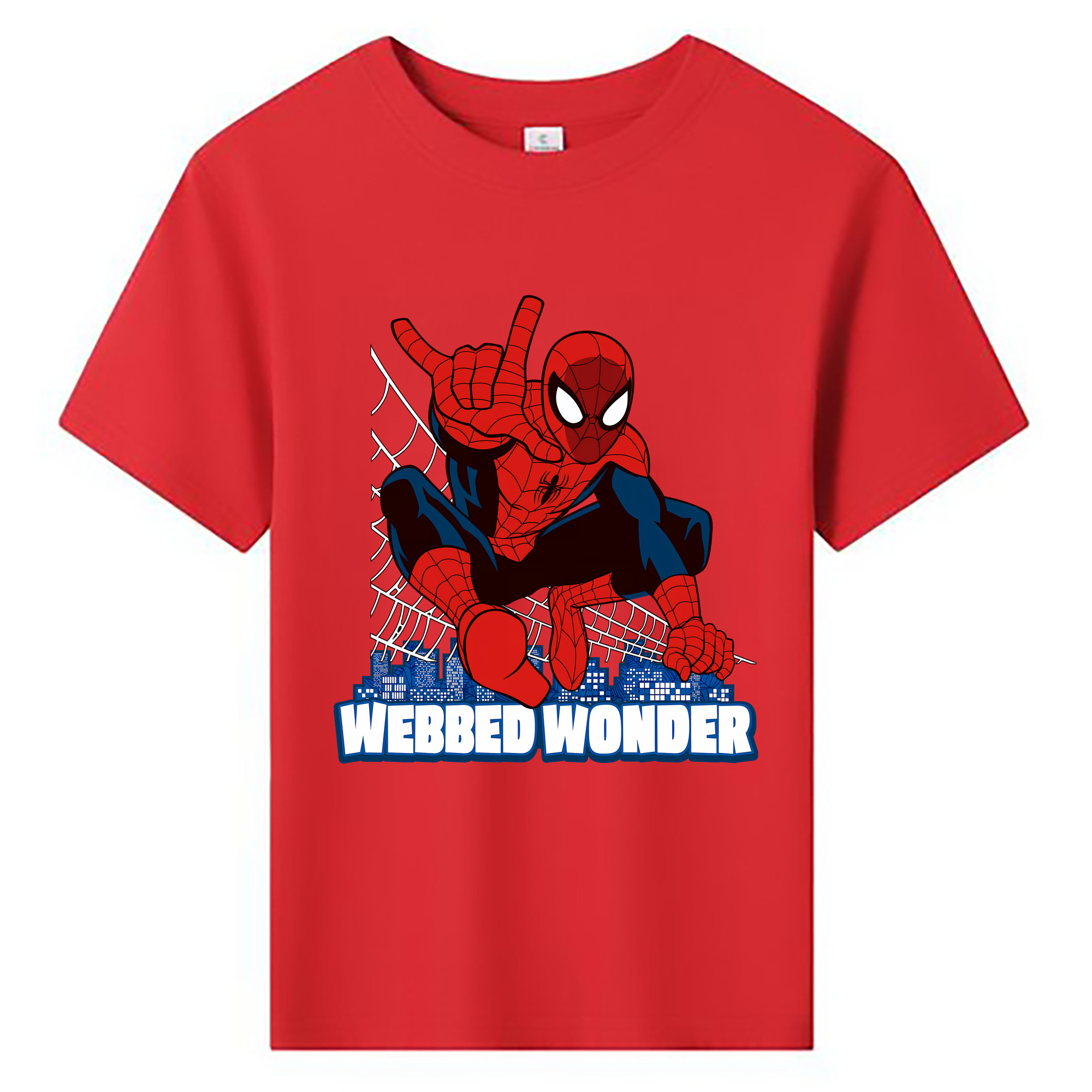 （画像用） Spider Man スパイダーマン 綿100％キッズTシャツ（フロントプリント）