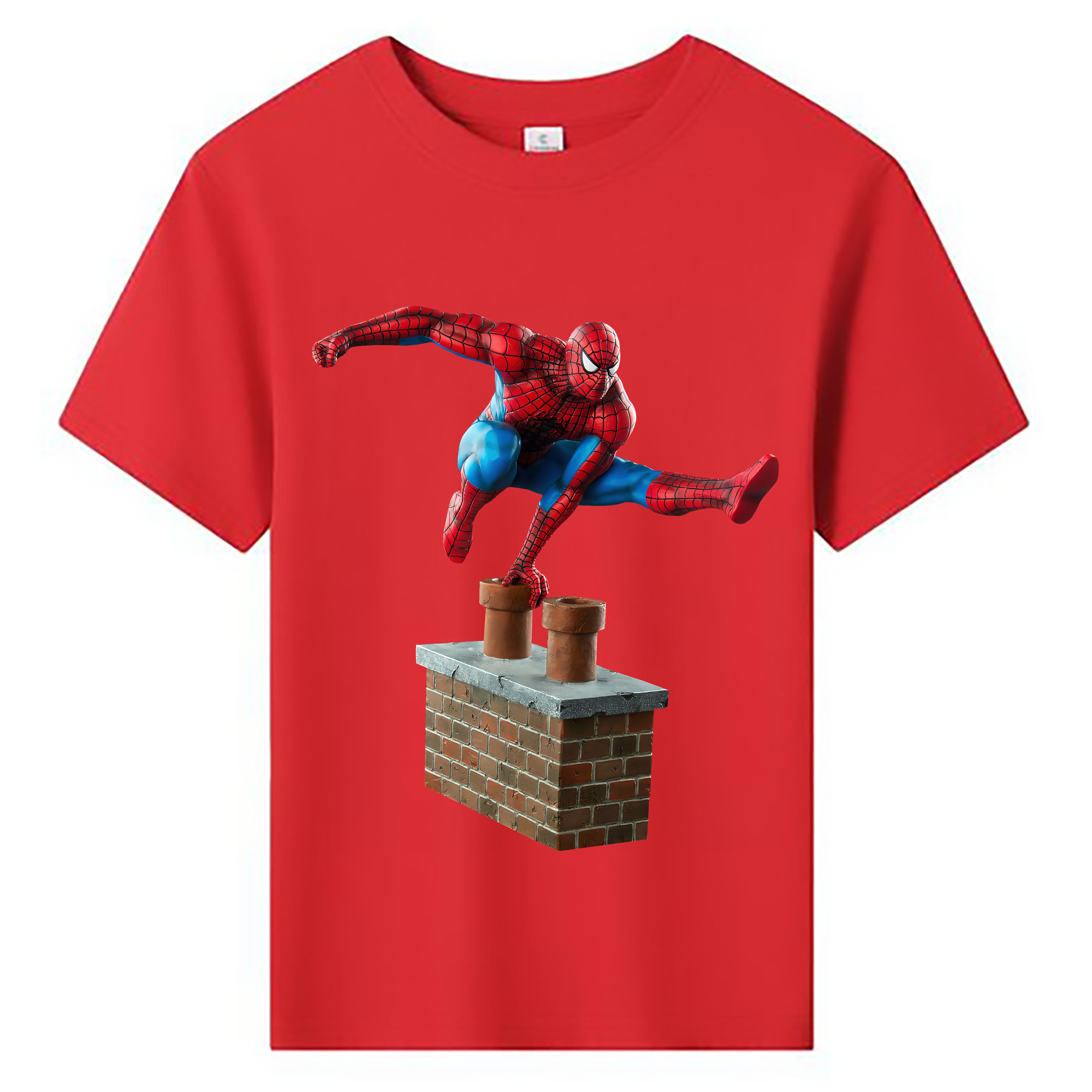 （画像用） Spider Man スパイダーマン 綿100％キッズTシャツ（フロントプリント）
