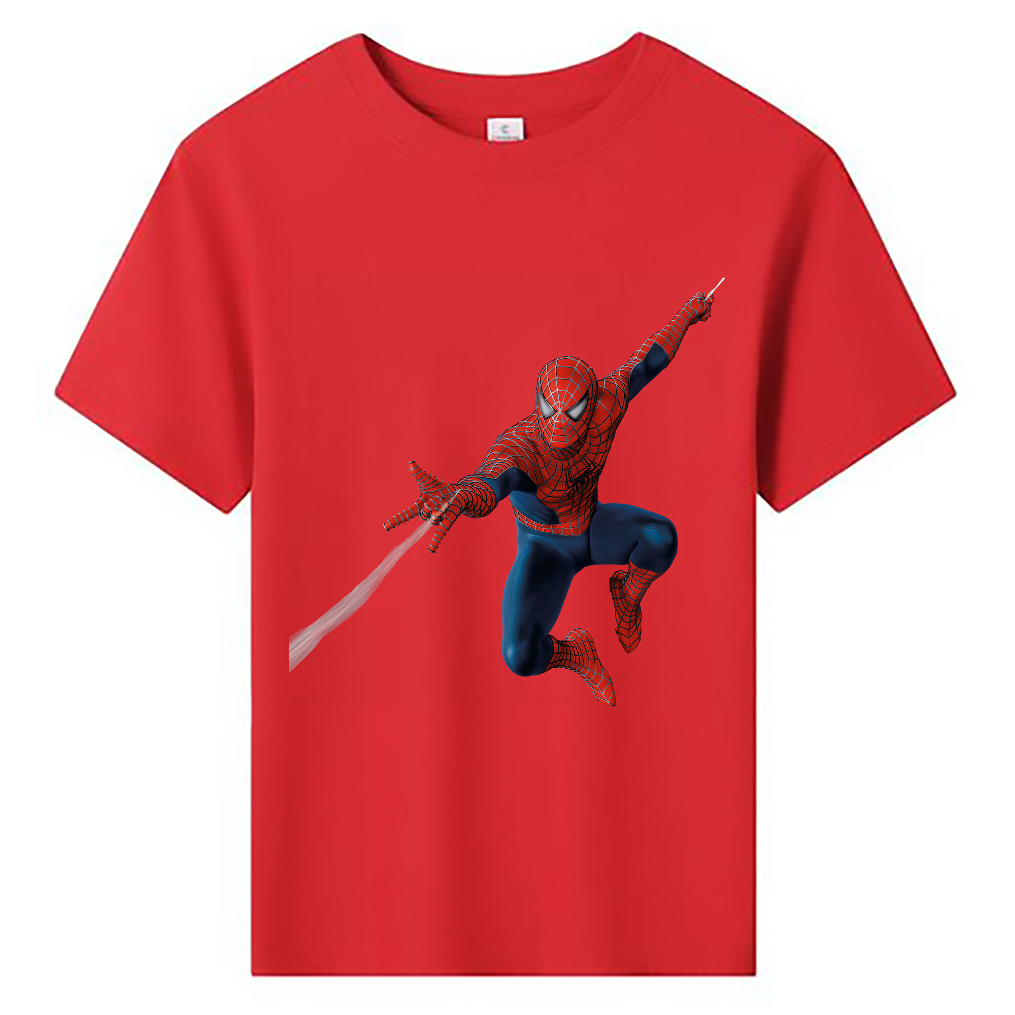 Spider Man スパイダーマン 綿100％キッズTシャツ（フロントプリント）