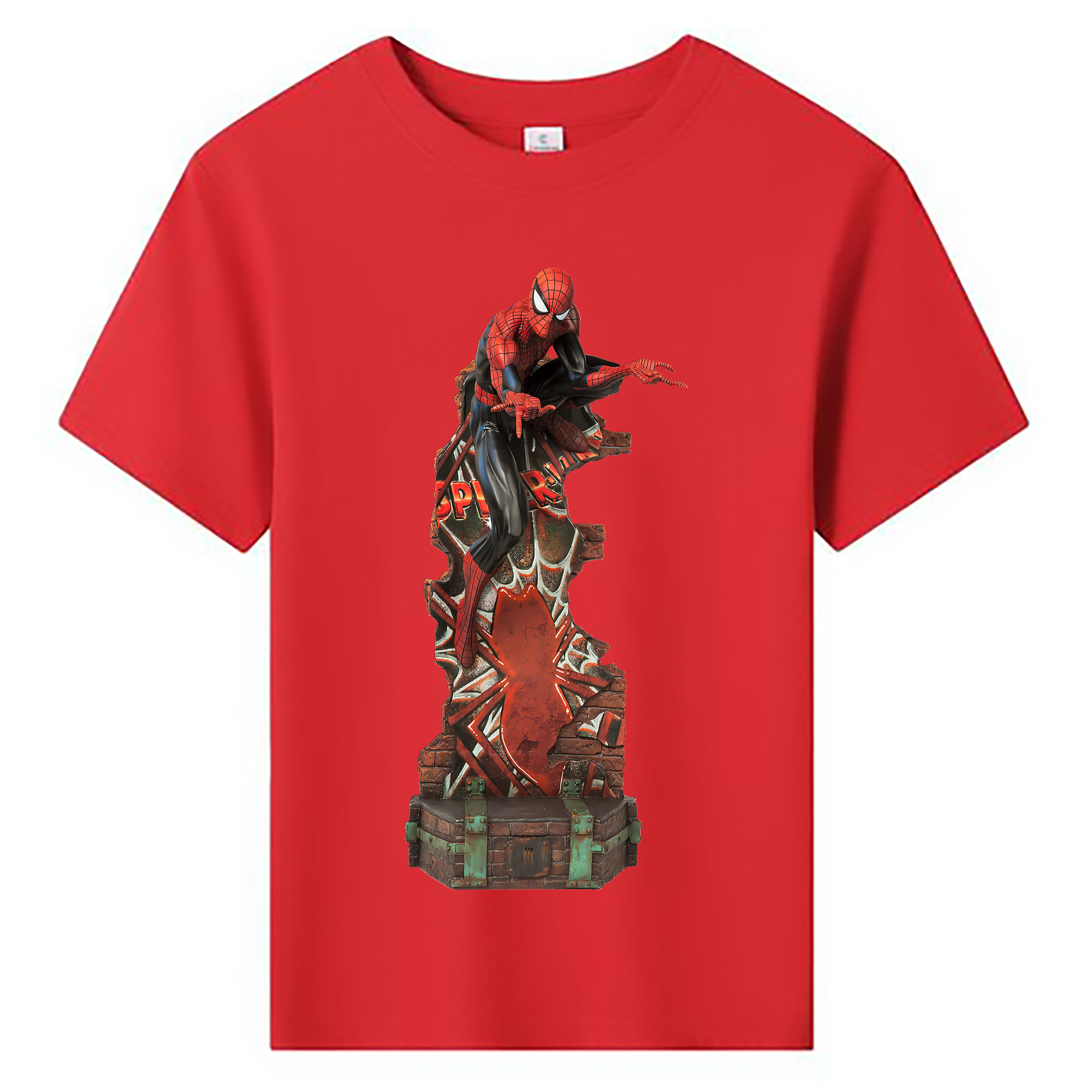 （画像用） Spider Man スパイダーマン 綿100％キッズTシャツ（フロントプリント）